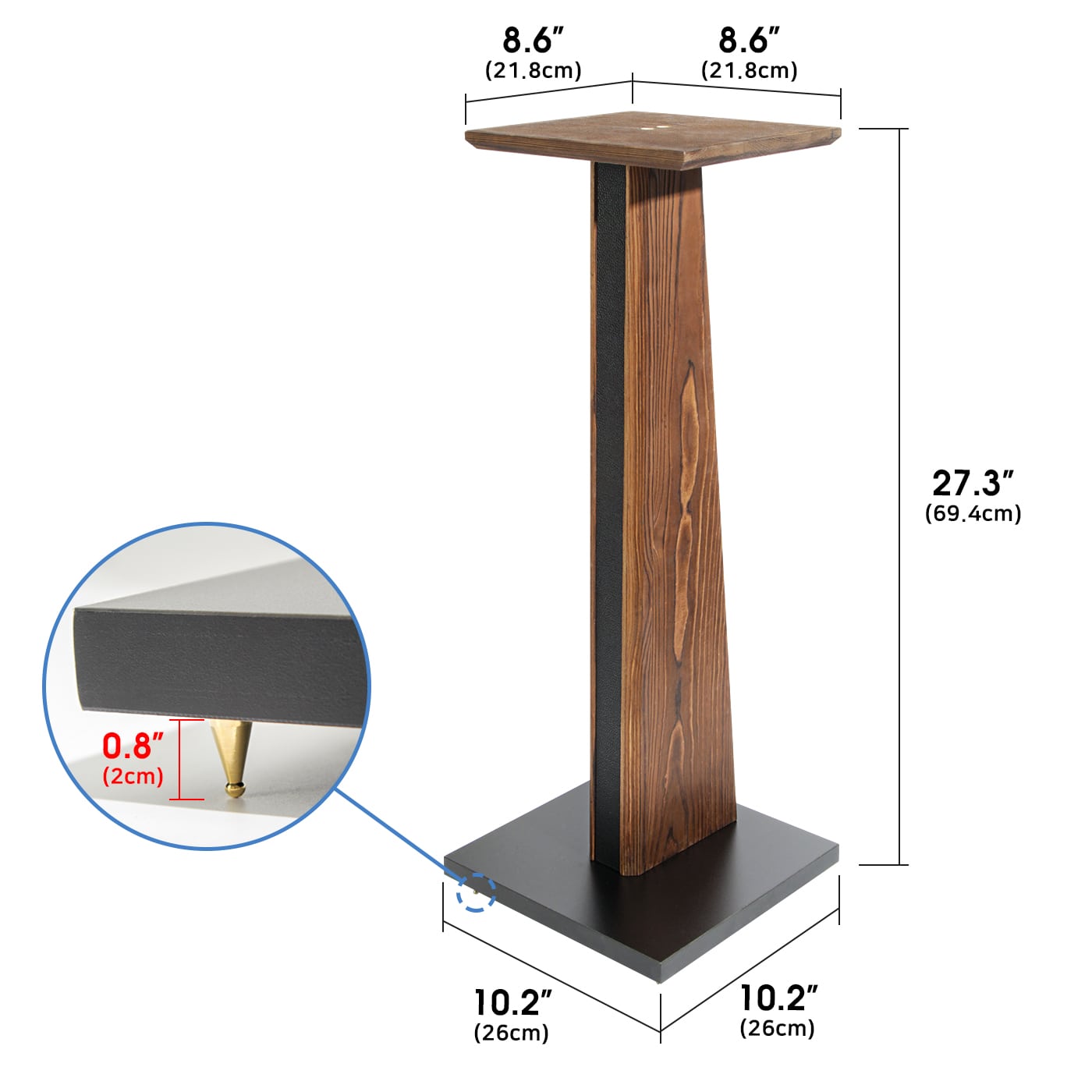 Jackcube Design Home Office Supporto Diffusori Legno Set 2 Pezzi