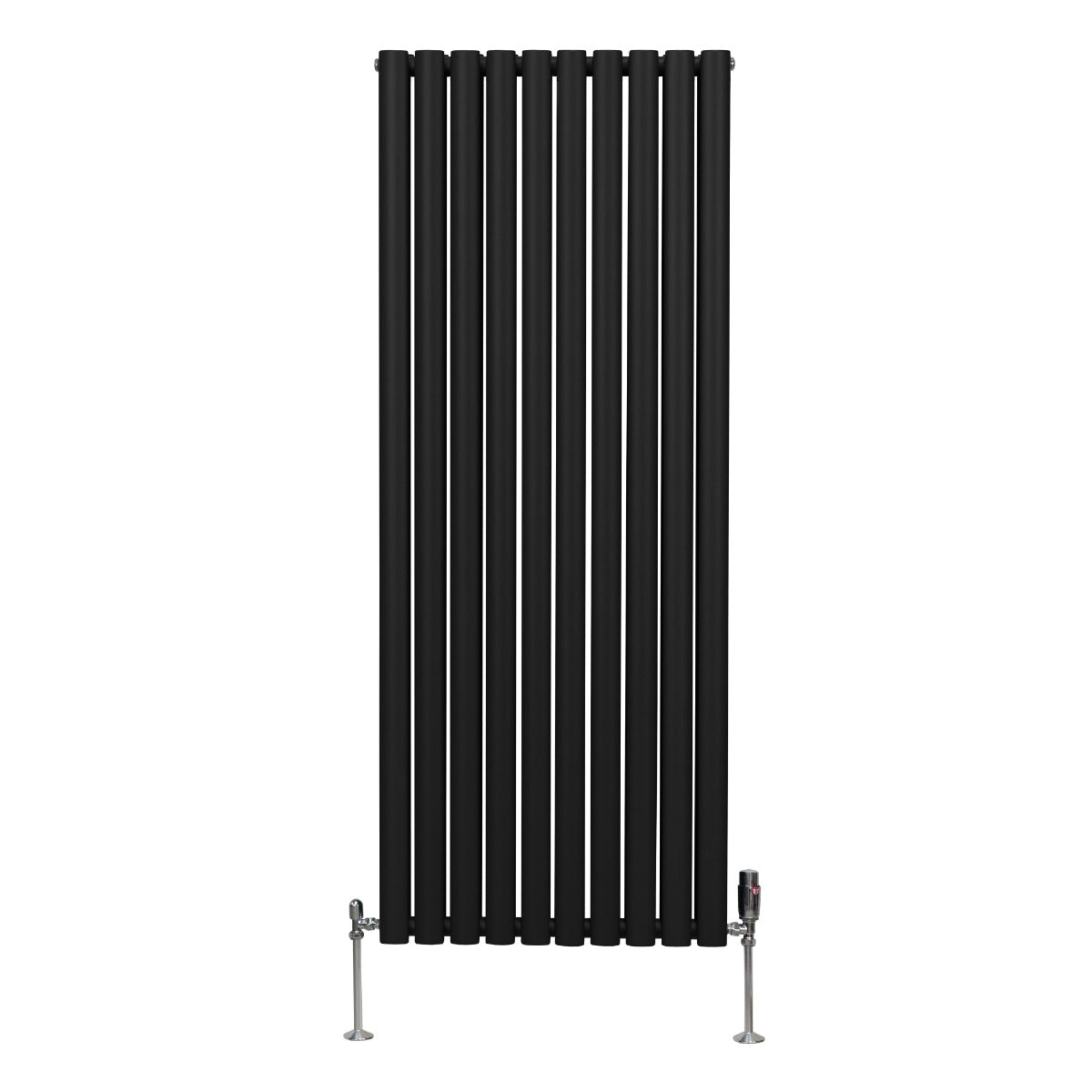 Q-Rax Radiatori Tradizionali 1600x600 Termosifone Nero Valvole
