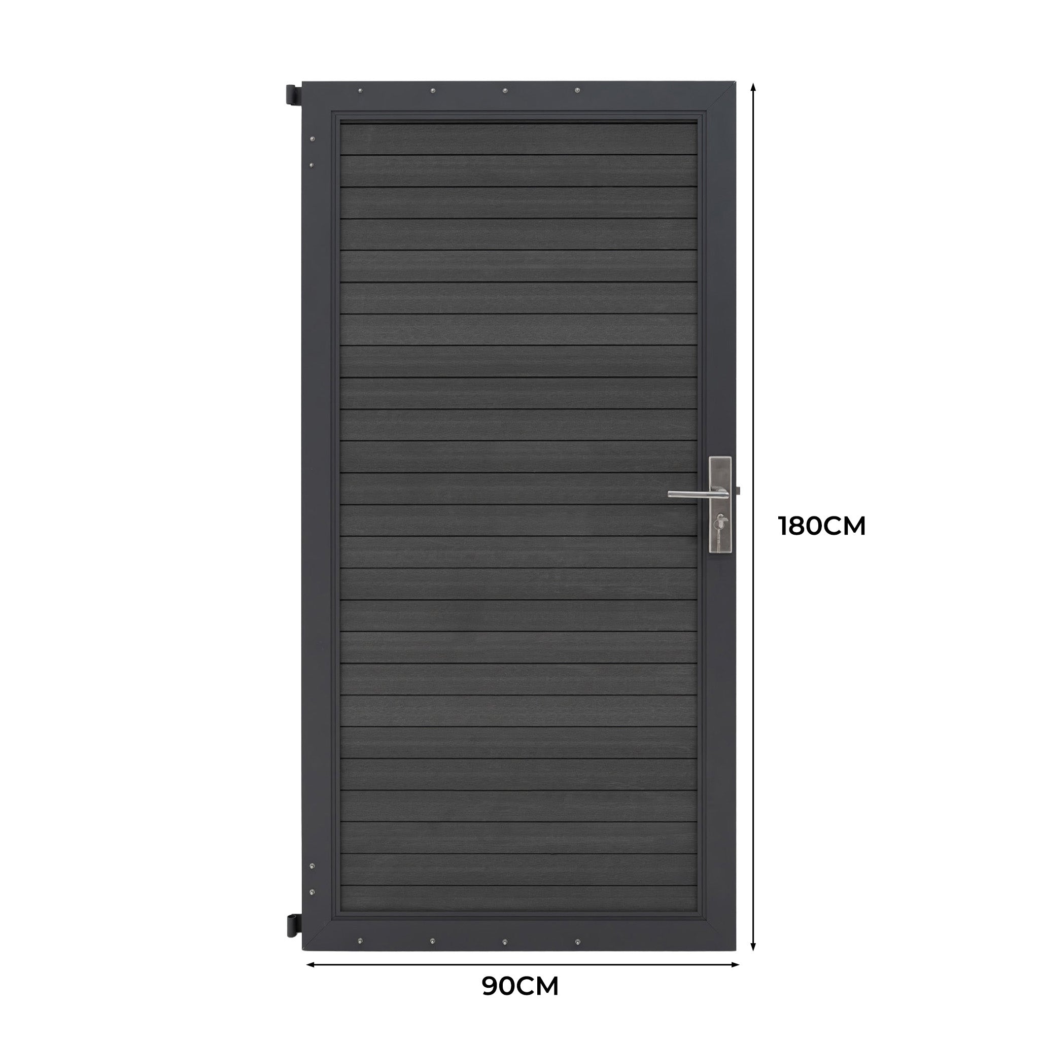 Q-Rax Cancello Giardino Ecolegno Grigio 180x90cm Serratura