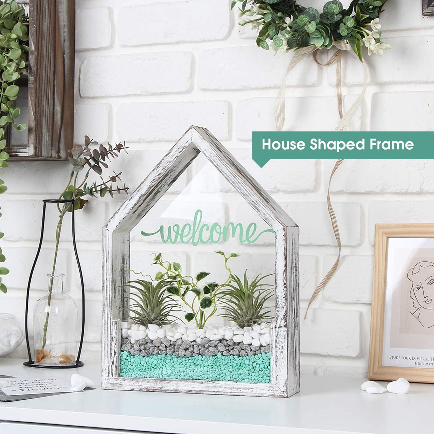 Jackcube Design Plant fioriera da parete casetta bianca