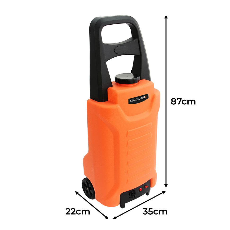 Q-Rax Commercio Carrello Serbatoio Acqua 30L Tubo 7m Batteria