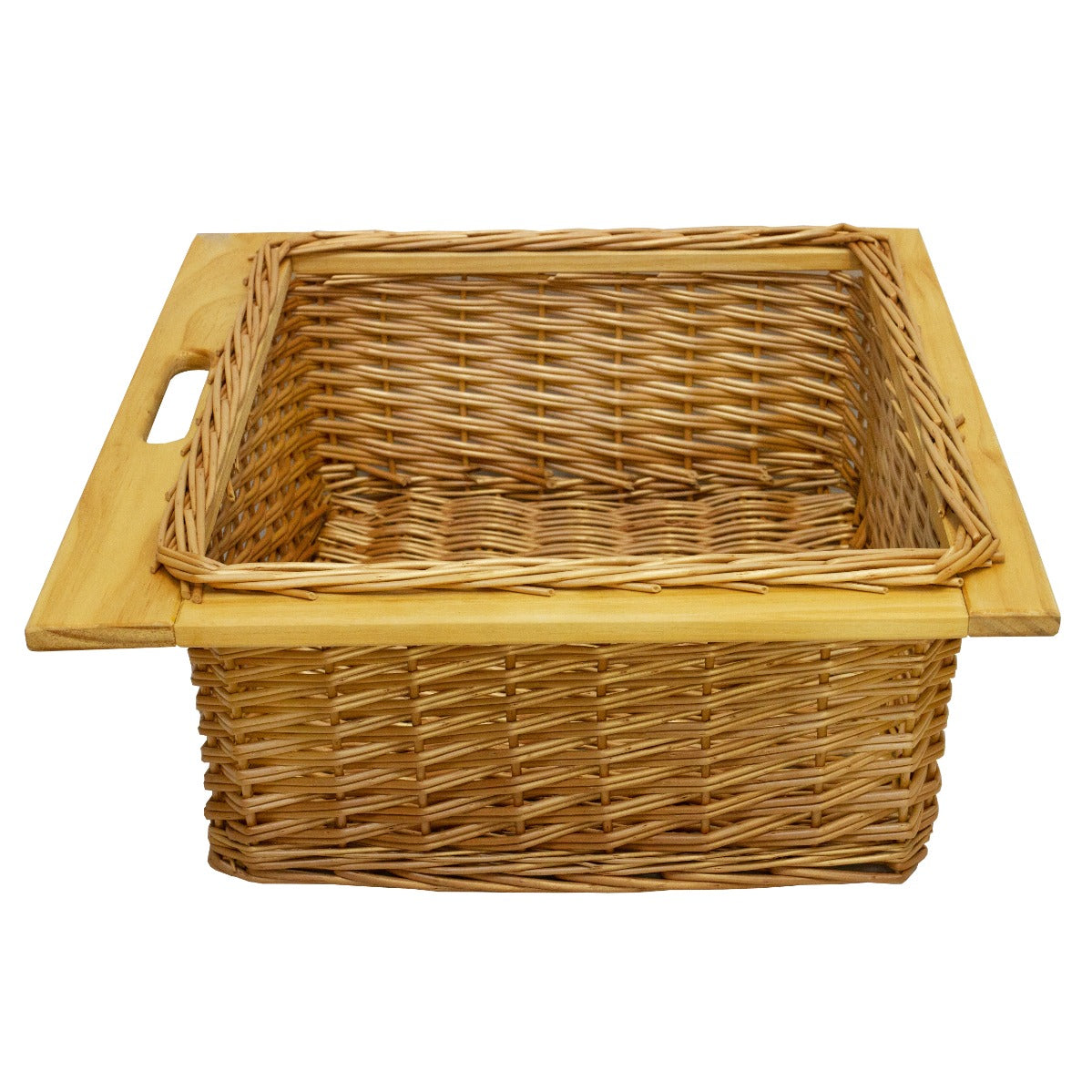 Q-Rax Cestelli Vimini 60cm 2 Cesti Organizer Cucina 10kg Marrone