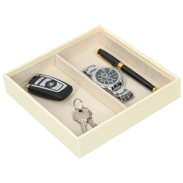 Jackcube Design Dressroom Vassoio Svuotatasche Avorio 2 Scomparti