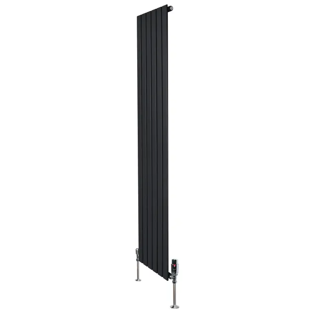 Q-Rax Radiatori a Pannelli Piatti Radiatore 1800x420 mm Nero Valvole