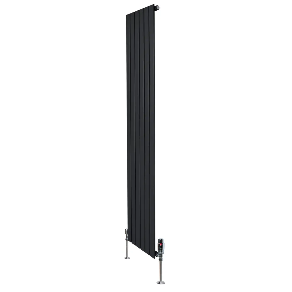 Q-Rax Radiatori a Pannelli Piatti Radiatore 1800x420 mm Nero Valvole