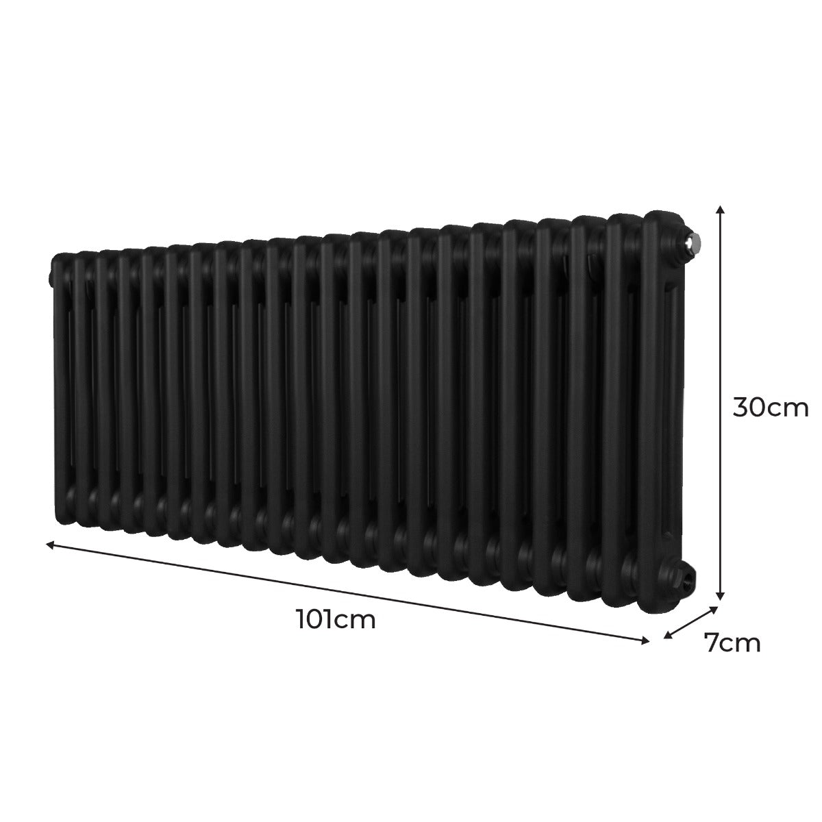 Q-Rax Radiatore Tradizionale 2 Colonne 300x1012 mm Nero Acciaio