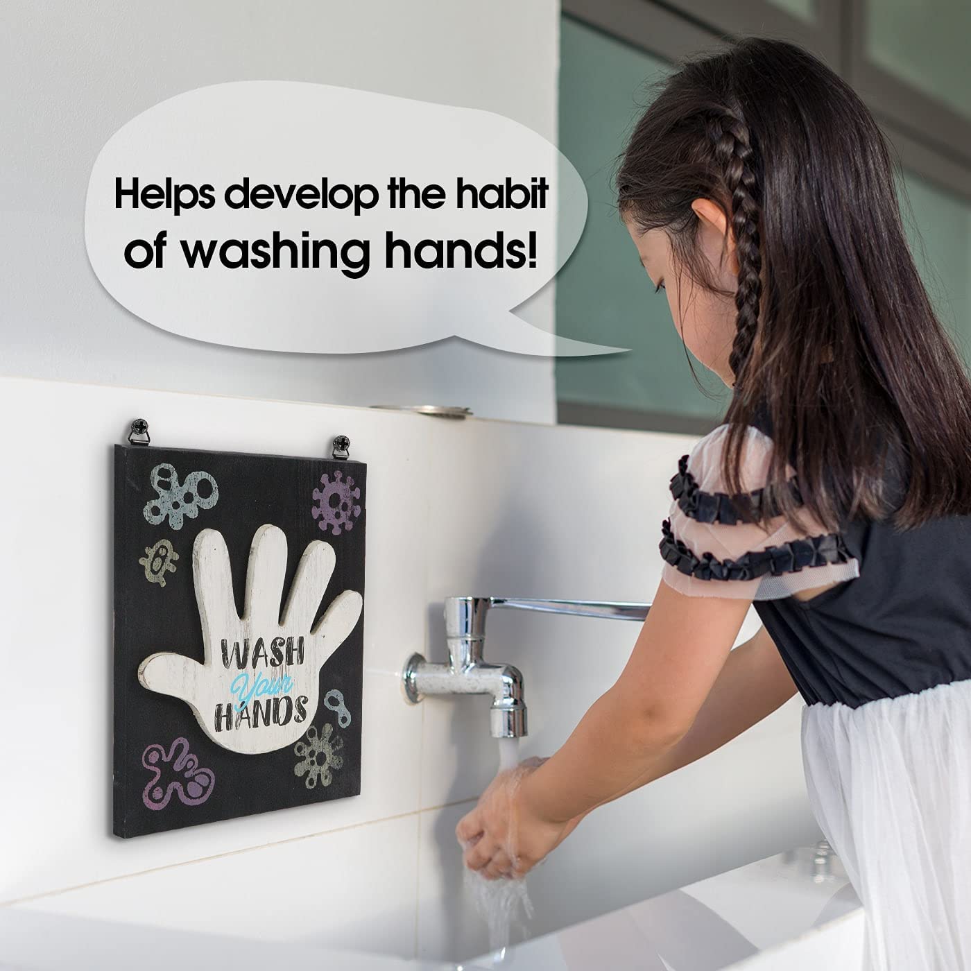 JackCube Design Bathroom Targa Bagno Legno Nero Wash Hands