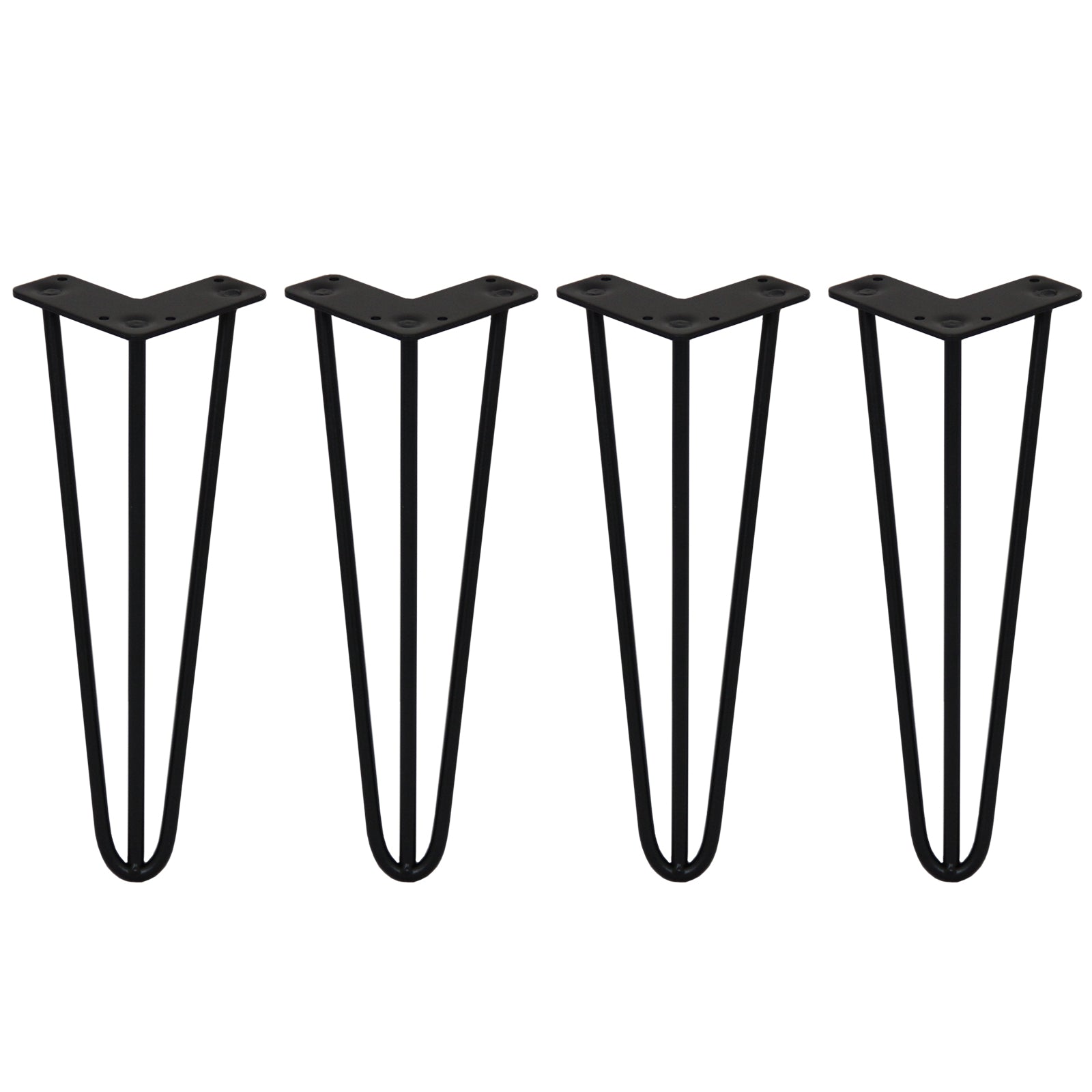 Q-Rax Gambe Per Tavoli a Forcina 35,5cm 10mm Nero 4 Pezzi