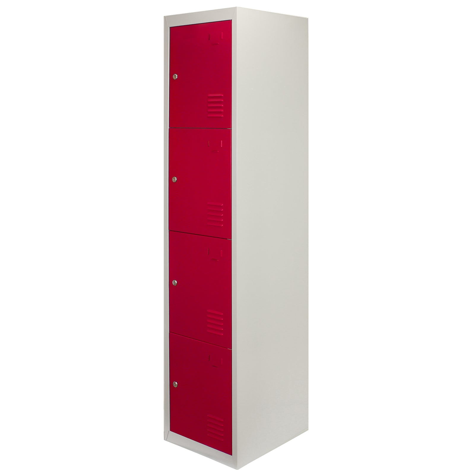Q-Rax Strumenti da Banco 3 Armadietti 4 Porte Rosse 180 cm acciaio