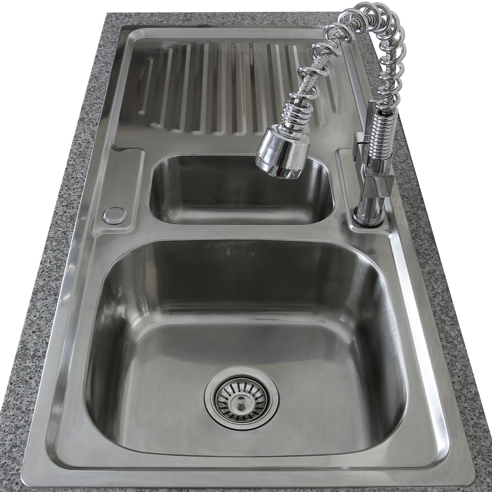 Q-Rax Lavello Cucina Inox 1.5 Vasche 105x50 cm con Miscelatore