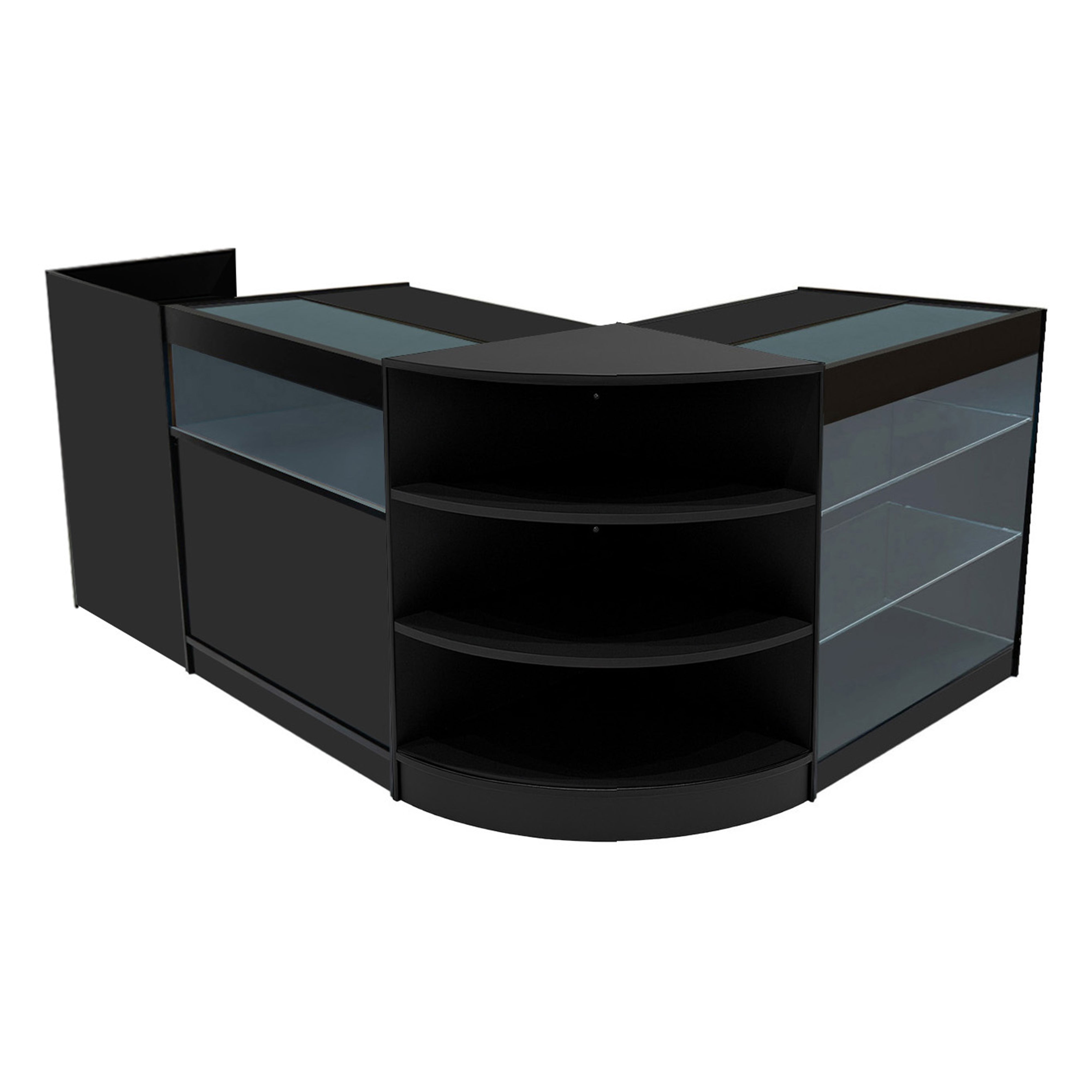 Q-Rax Hyperion set banconi negozio nero LED 4 pezzi