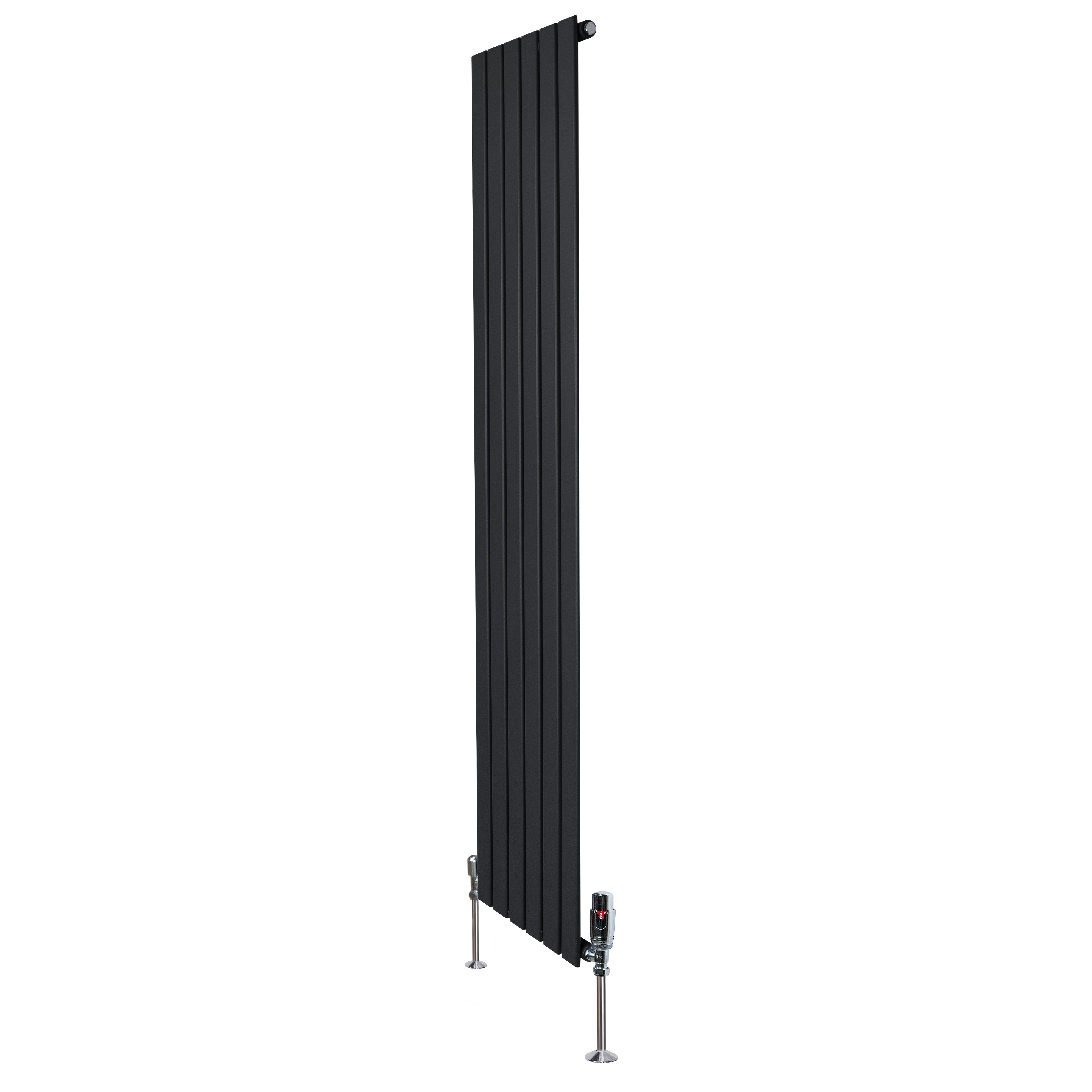 Q-Rax Radiatori a Pannelli Piatti Radiatore 1800x420 mm Nero Valvole