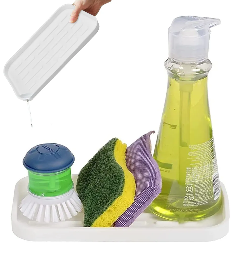 HGYZE Tappetino Scolapiatti Silicone 25,5x14 Bianco Bar Mat