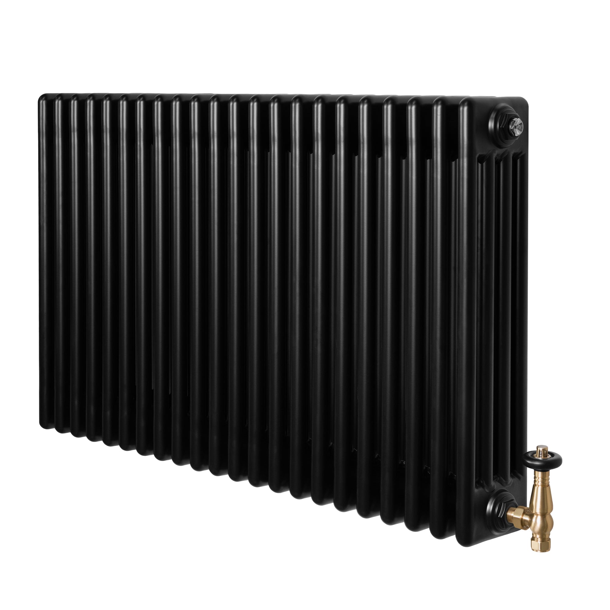 Q-Rax Radiatori Tradizionali 4 Colonne 600x1010 mm Nero Valvole