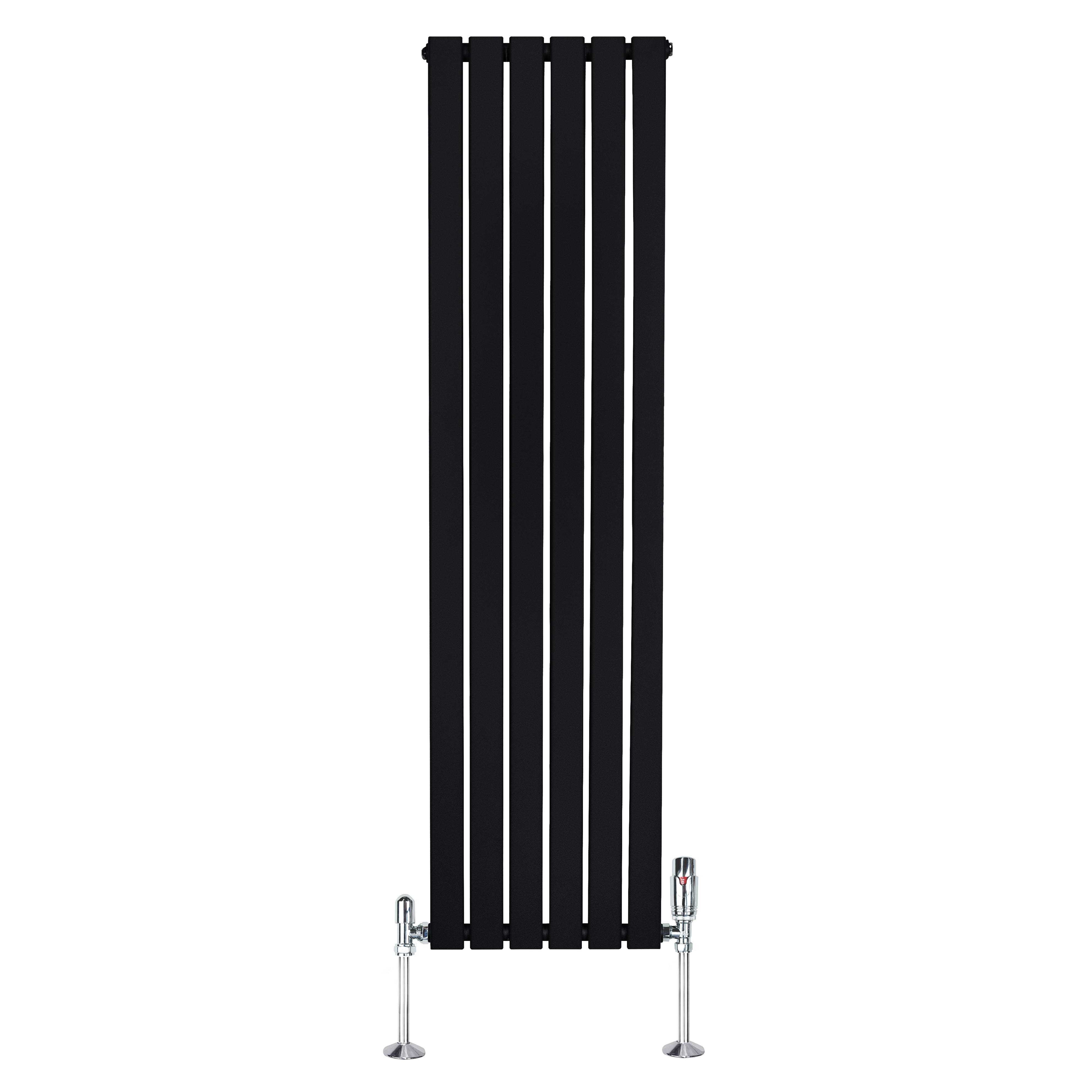 Q-Rax Radiatori a Pannelli Piatti 1600x420 radiatore nero con valvole