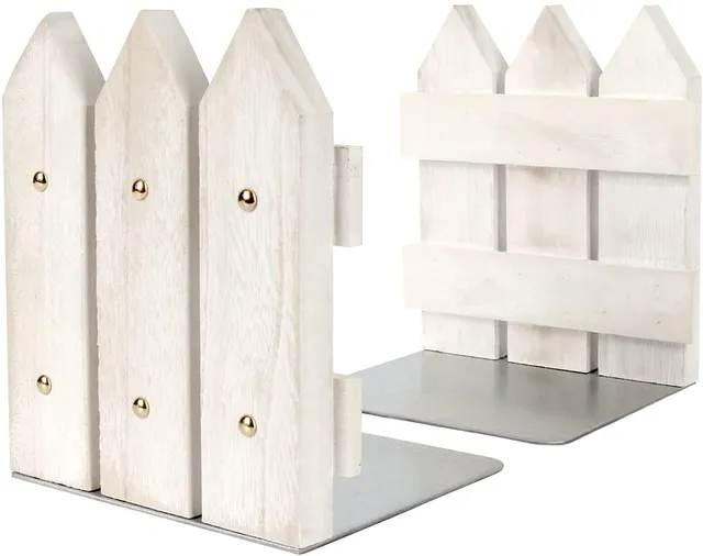 Jackcube Design Living Room Fermalibri Legno Bianco Set 2 Pezzi