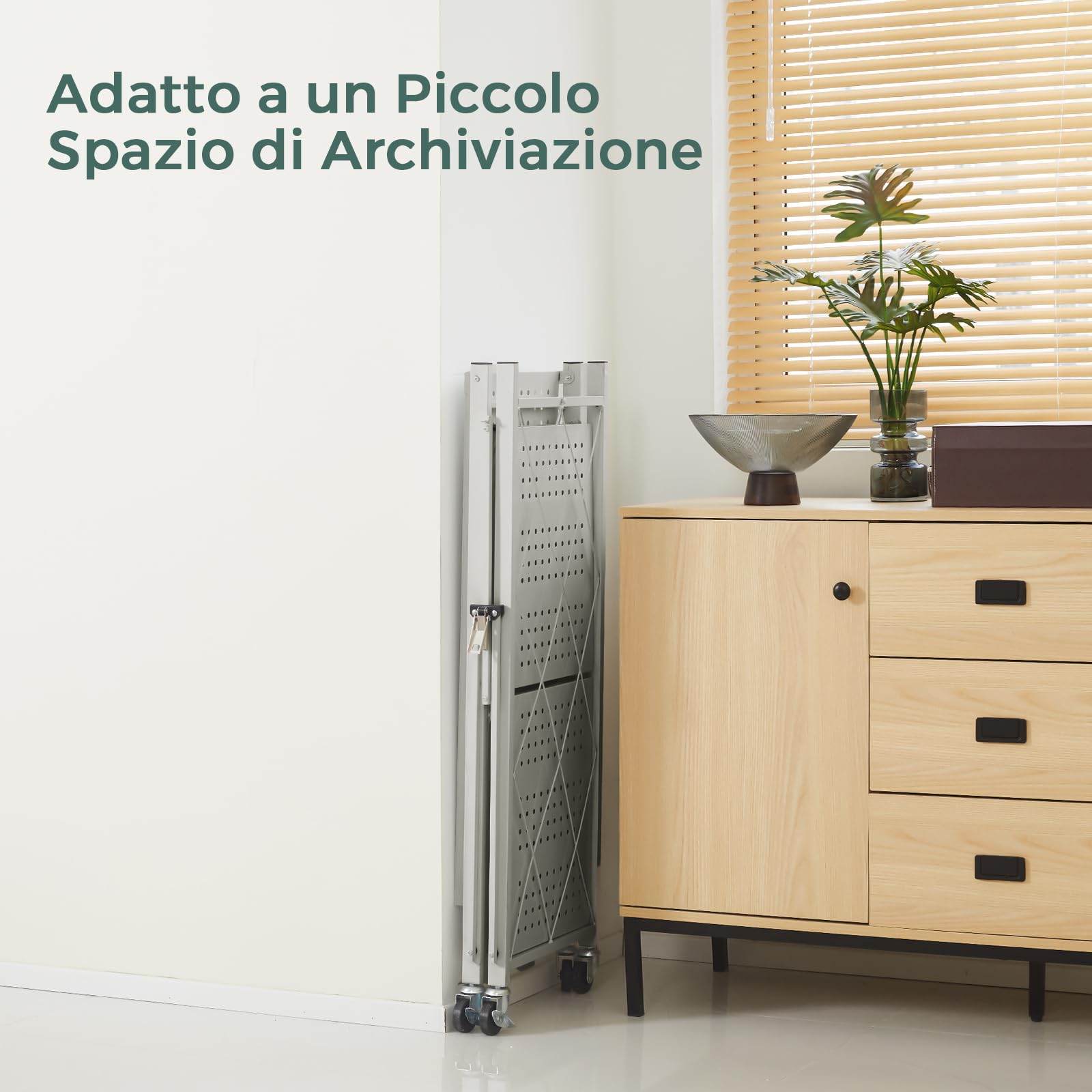 DEANIC Folding Storage Shelves scaffale metallo grigio 3 ripiani
