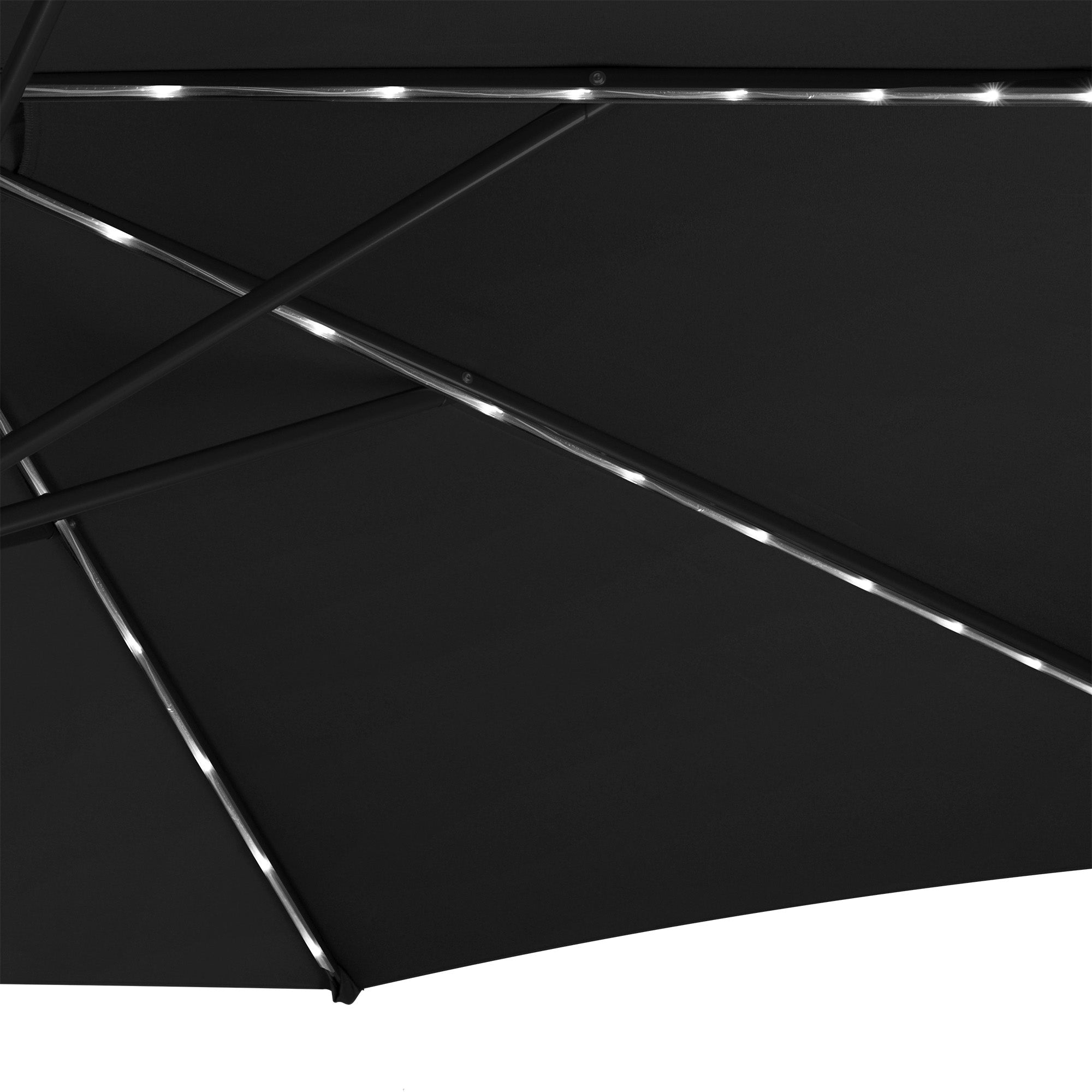 Q-Rax Ombrellone decentrato LED 3m nero palo laterale solare