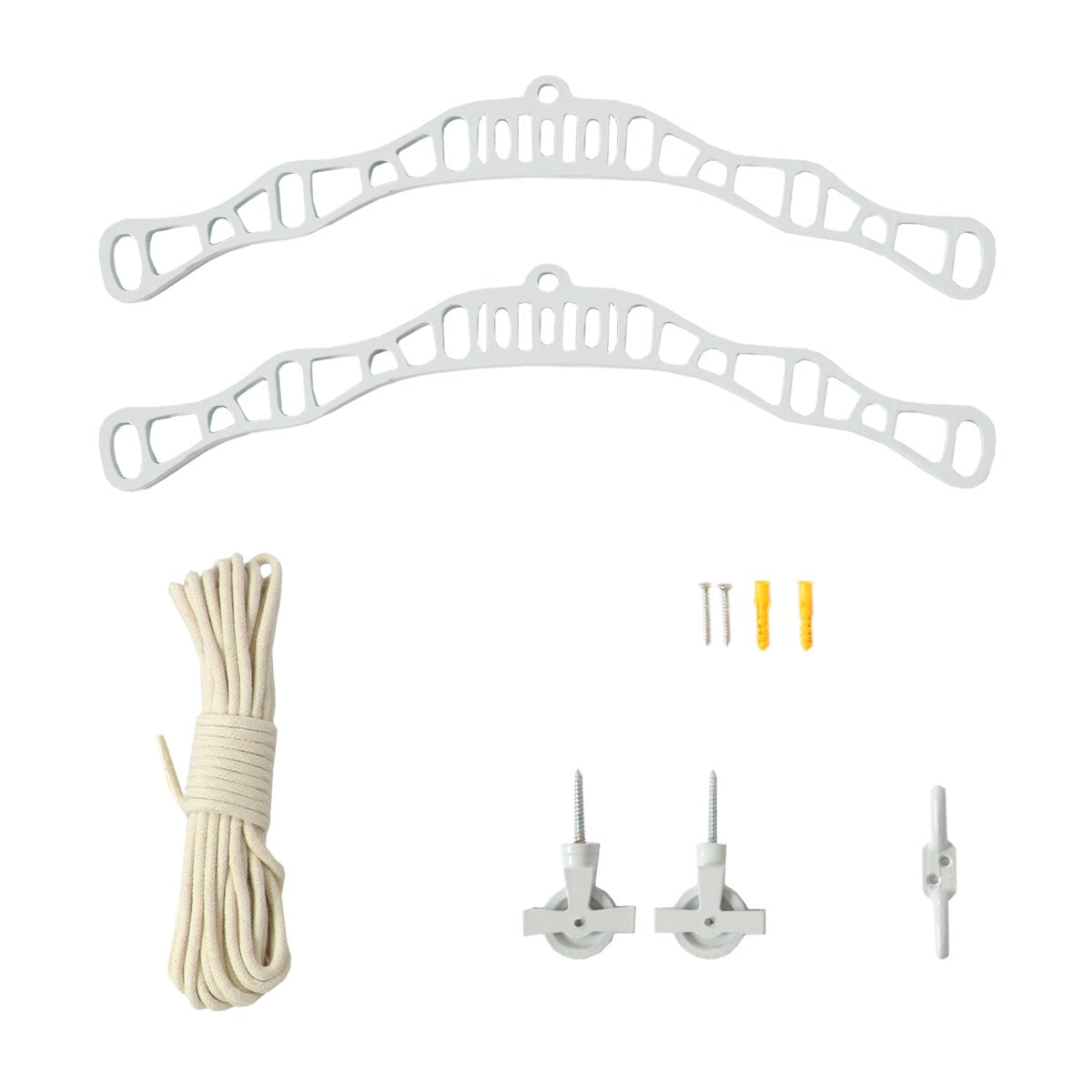 Q-Rax Stendibiancheria Soffitto Bianco 240cm Legno 6 Aste