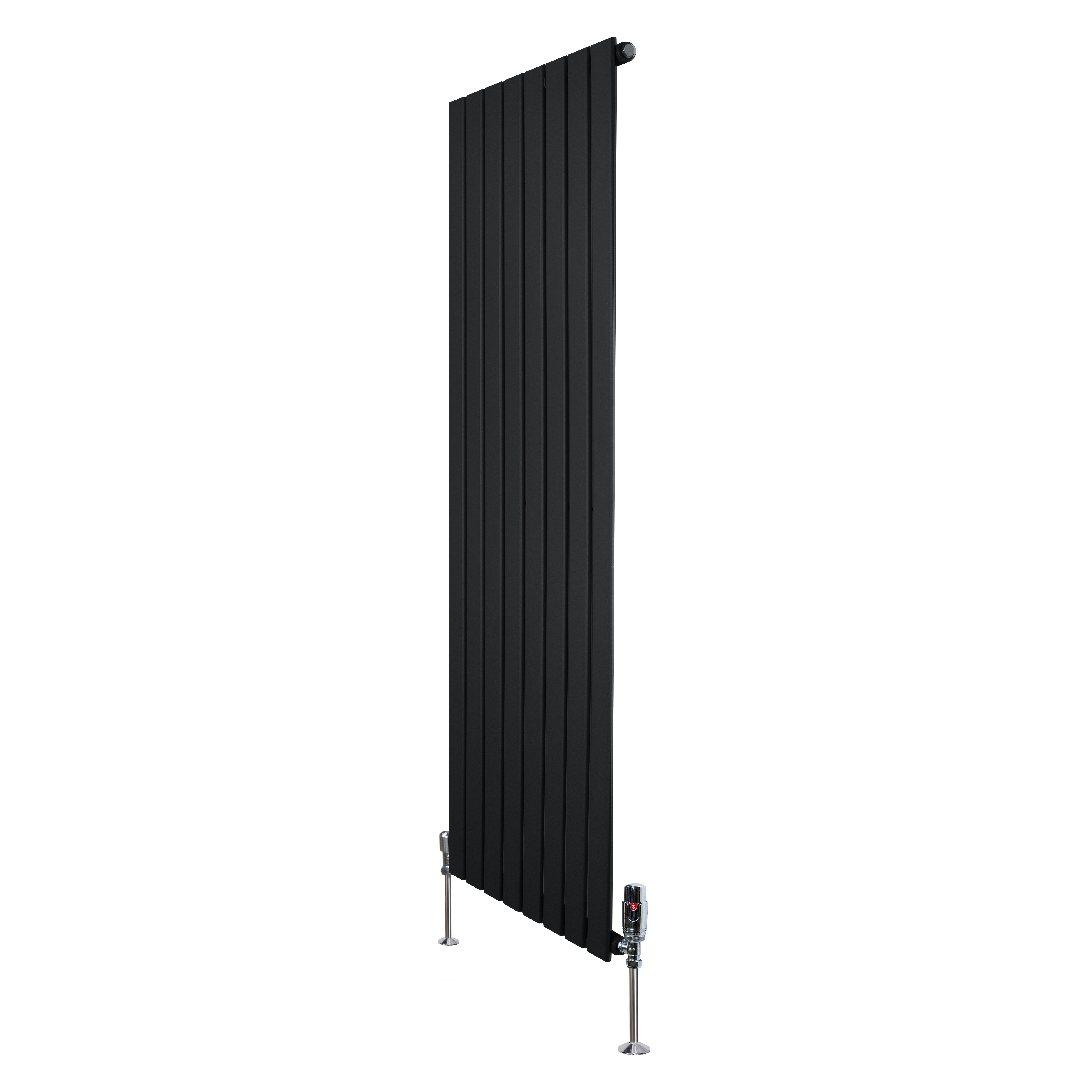Q-Rax Radiatori a Pannelli Piatti 1600x560 mm Nero con Valvole