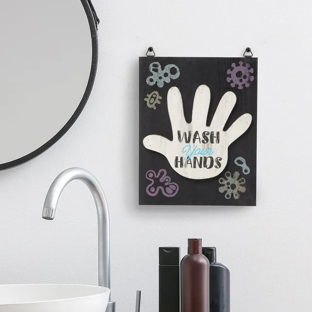 JackCube Design Bathroom Targa Bagno Legno Nero Wash Hands