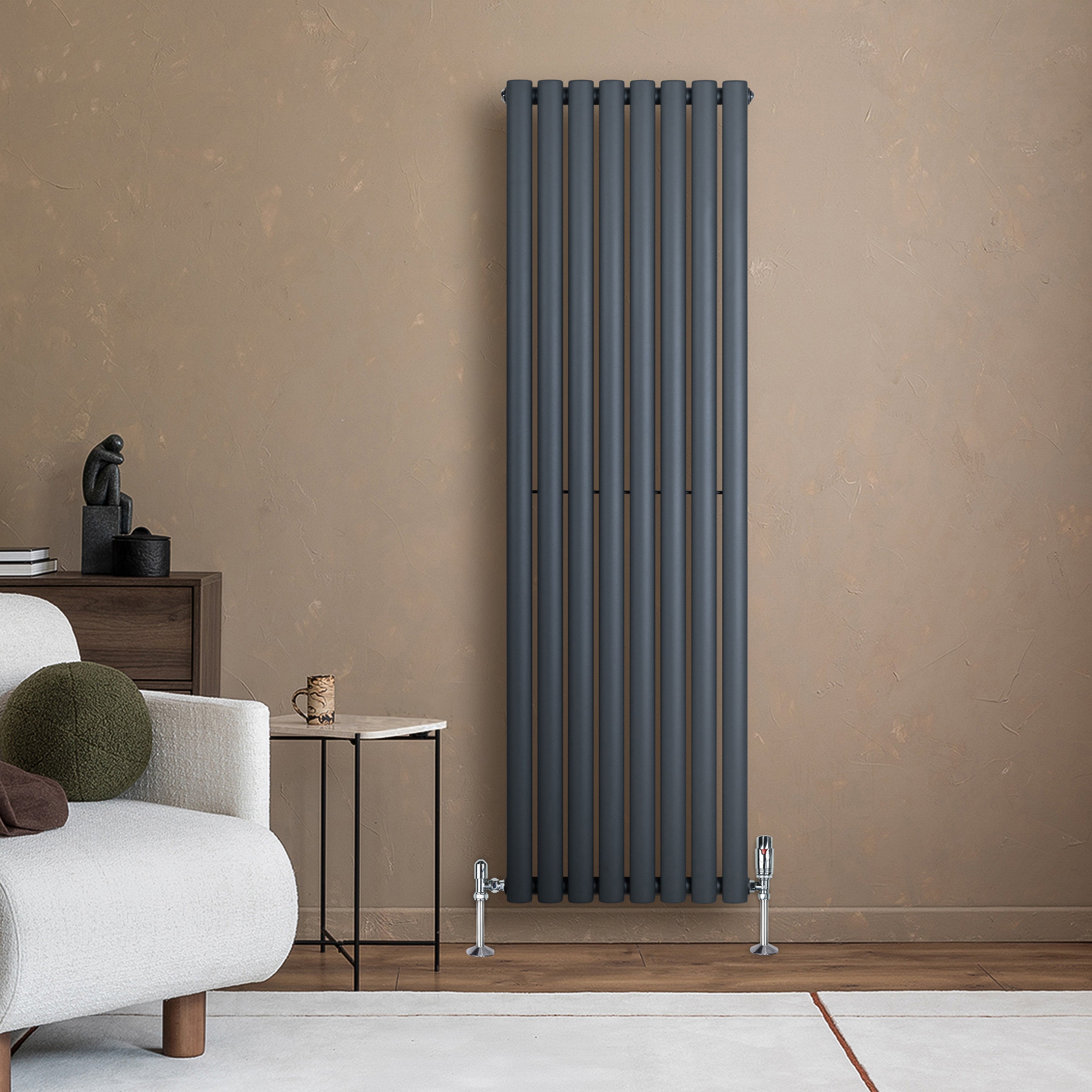 Q-Rax Radiatore Ovale Verticale 1600x480 Antracite