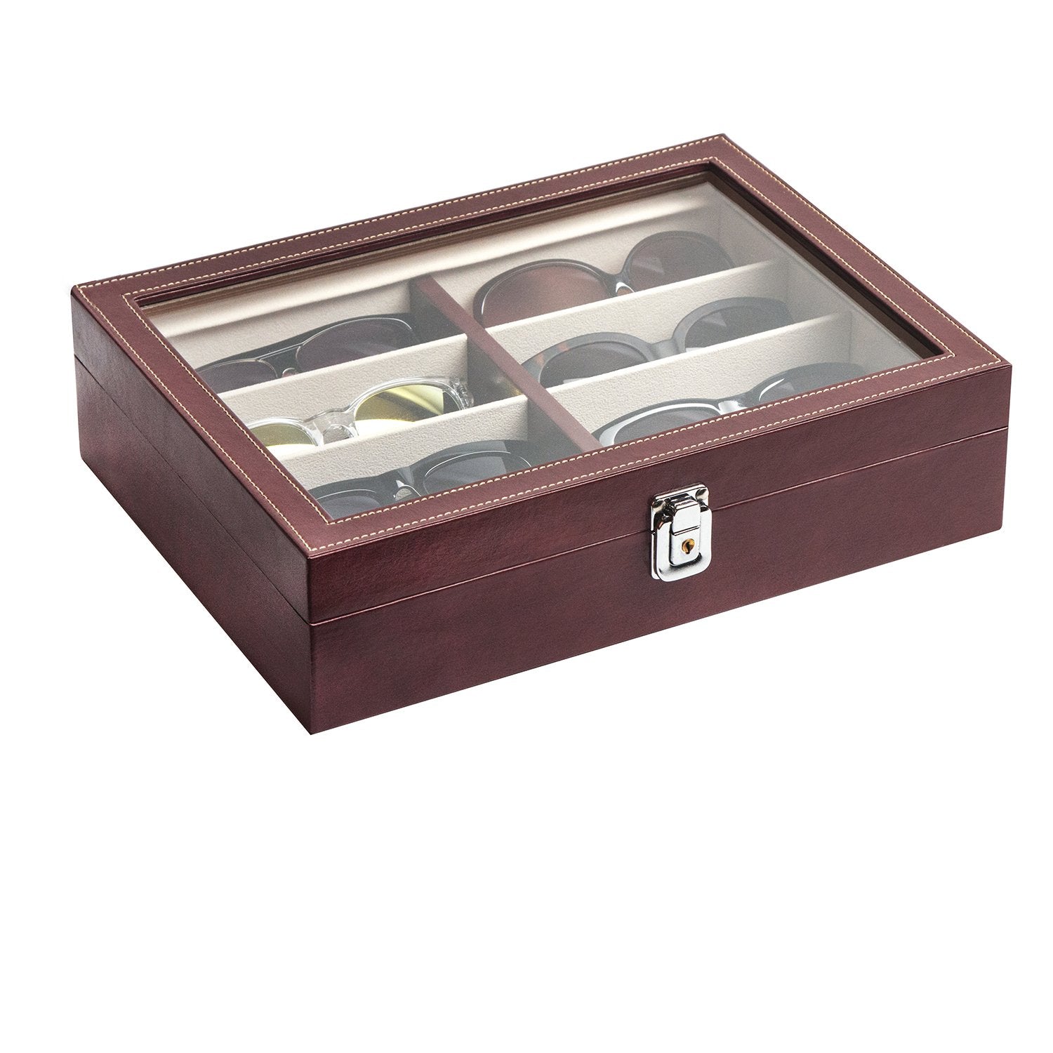 Jackcube Makeup & Jewelry Porta Occhiali Marrone 8 Scomparti