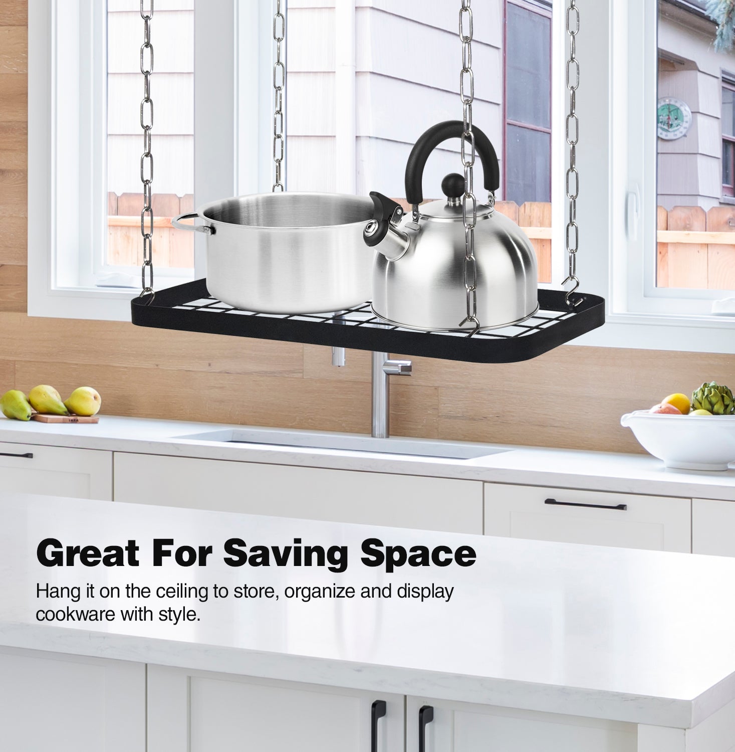 Jackcube Design Kitchen Porta Pentole Soffitto 8 Ganci Nero