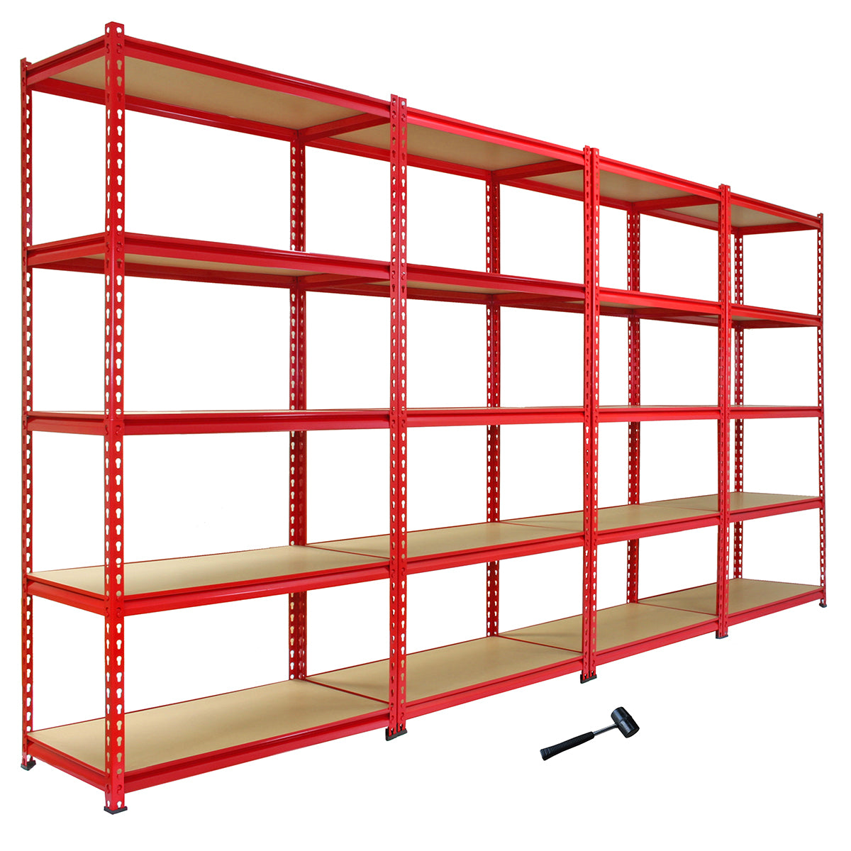 Q-Rax Z-Rax Set 5 Scaffali Rossi 90 cm Angolare Senza Bulloni
