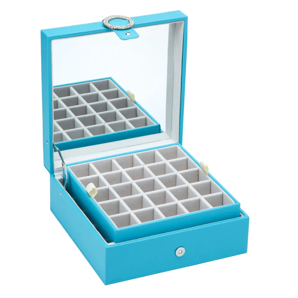 Jackcube Design Makeup scatola orecchini blu 50 posti specchio