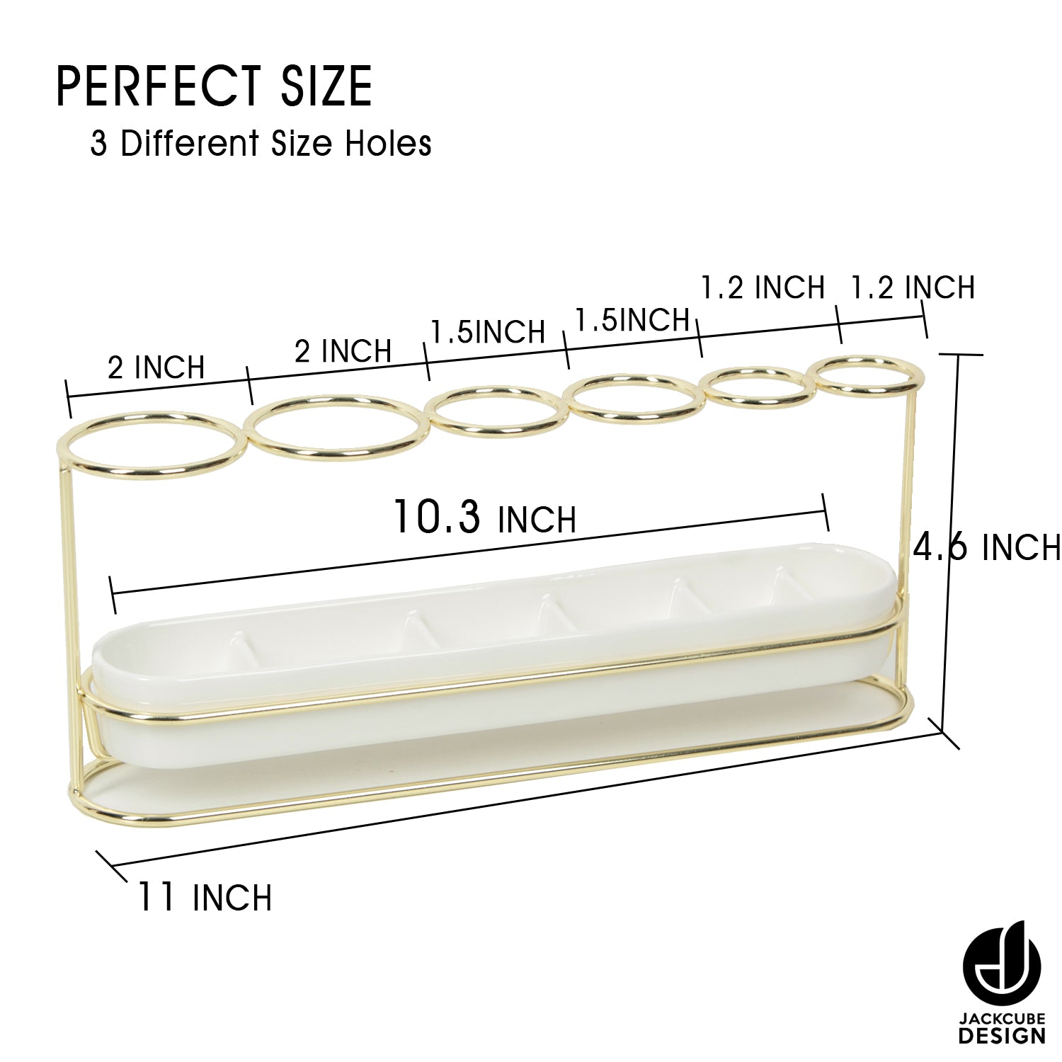 Jackcube Design Portapennelli Trucco Oro Bianco Ceramica
