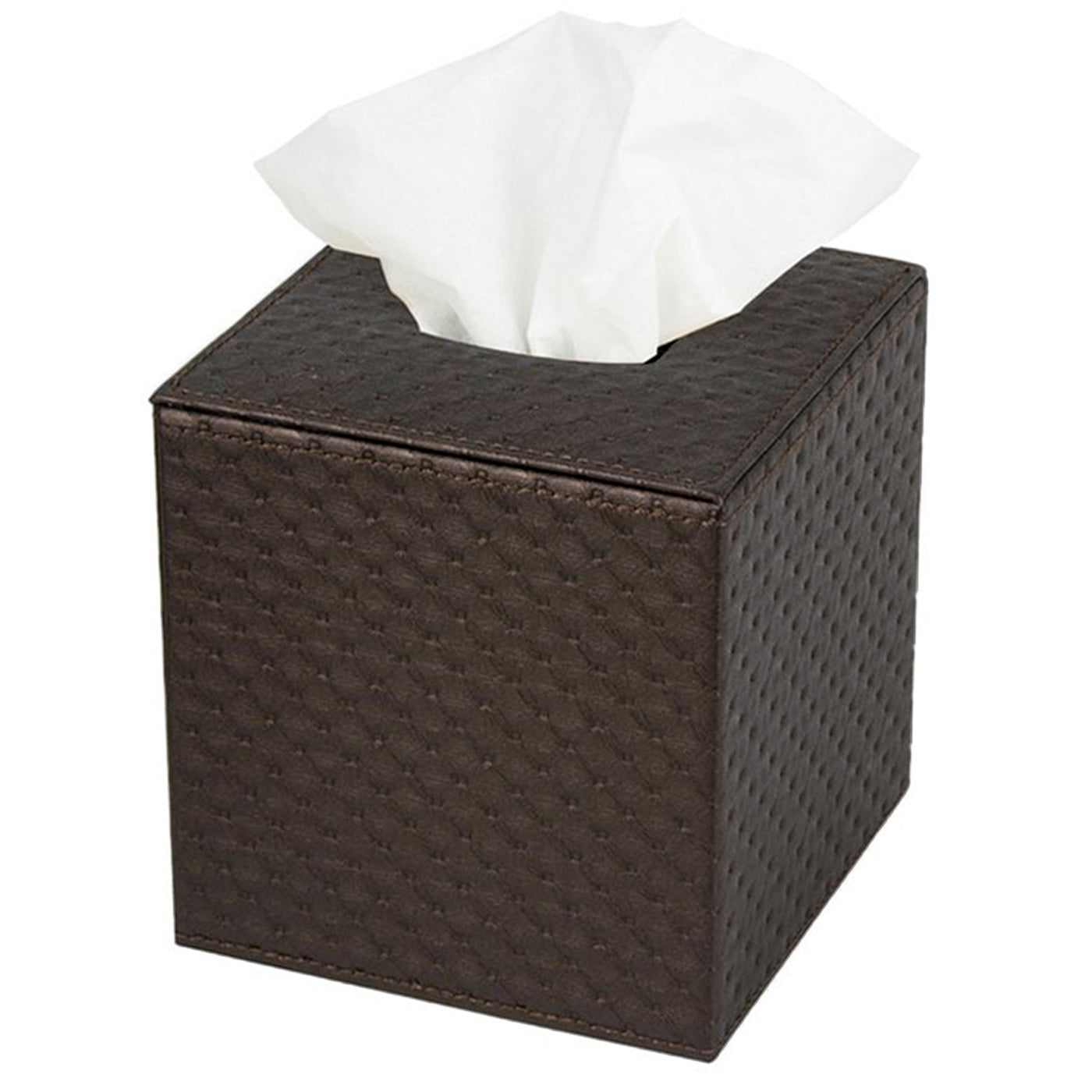 Jackcube Design porta fazzoletti pelle marrone trapuntato