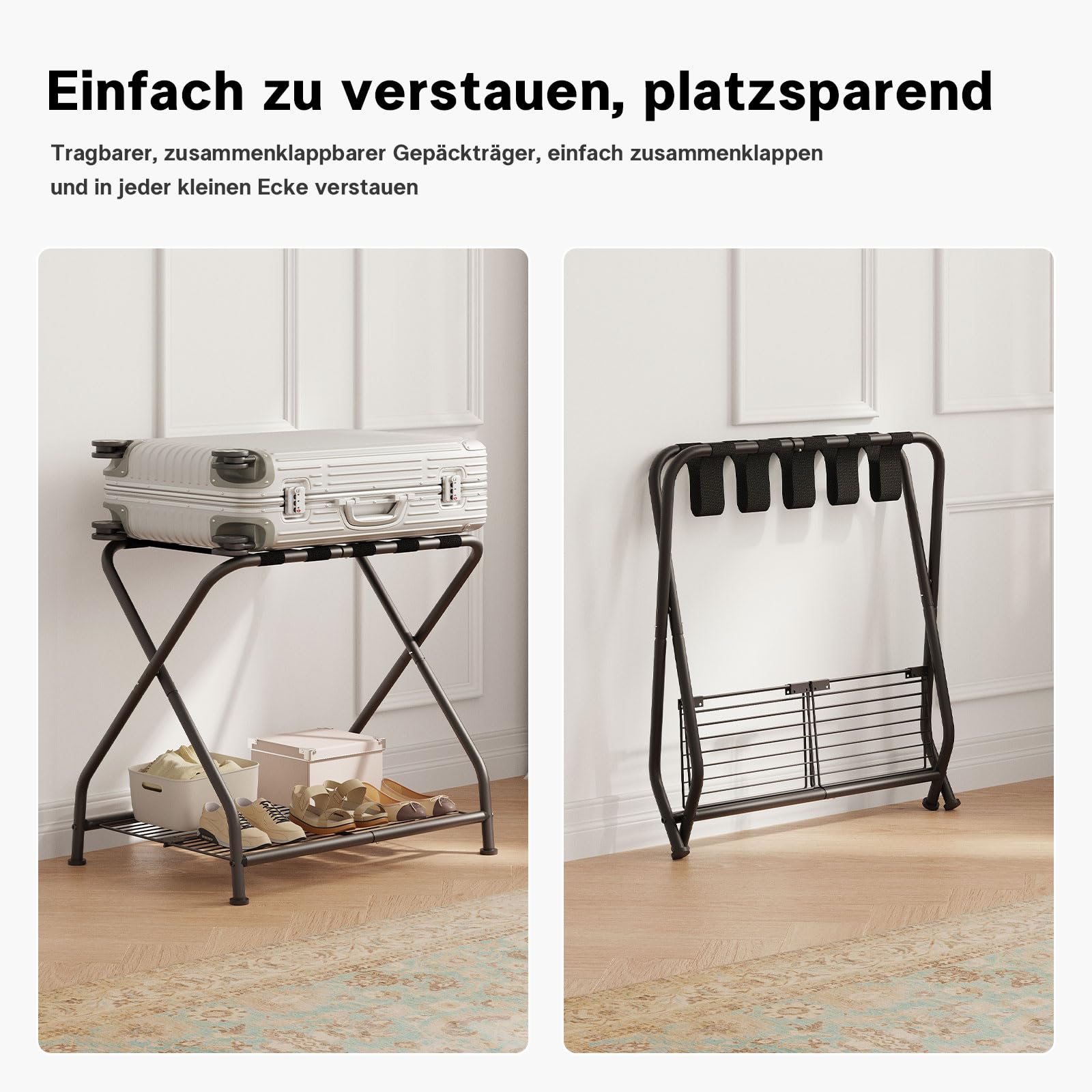 Meltrck Portapacchi Pieghevole metallo nero 64x44x55 cm 55 kg