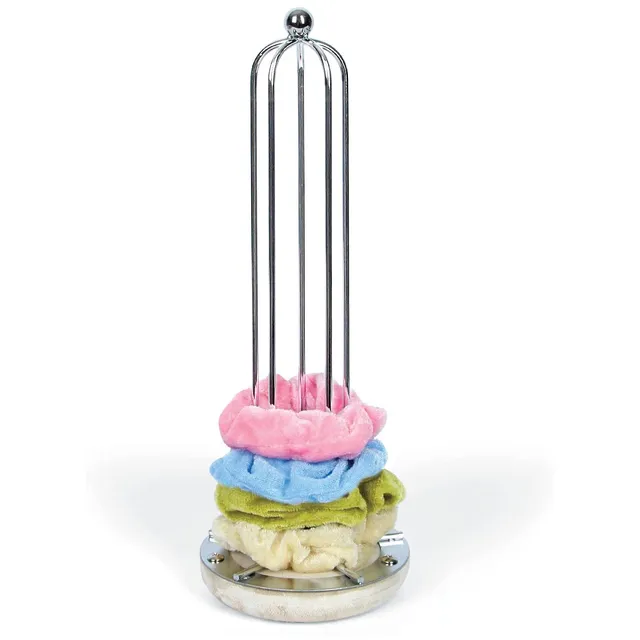 Jackcube Design porta scrunchies stand metallo argento base legno