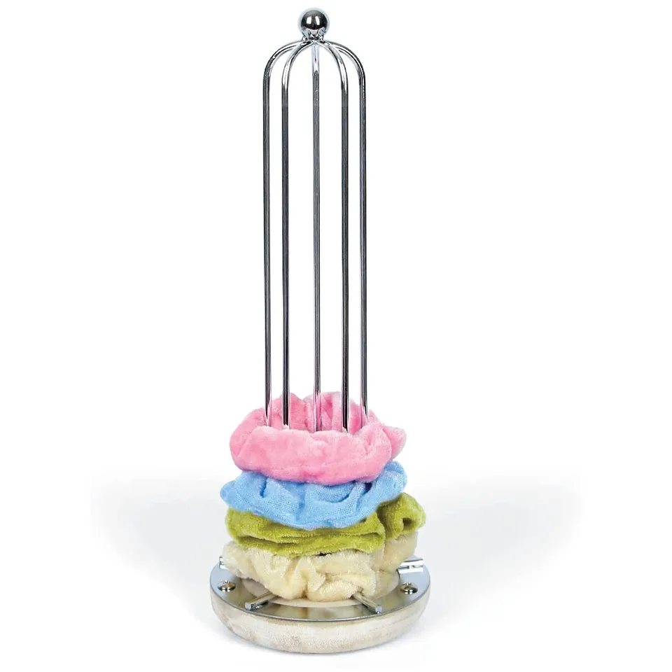 Jackcube Design porta scrunchies stand metallo argento base legno