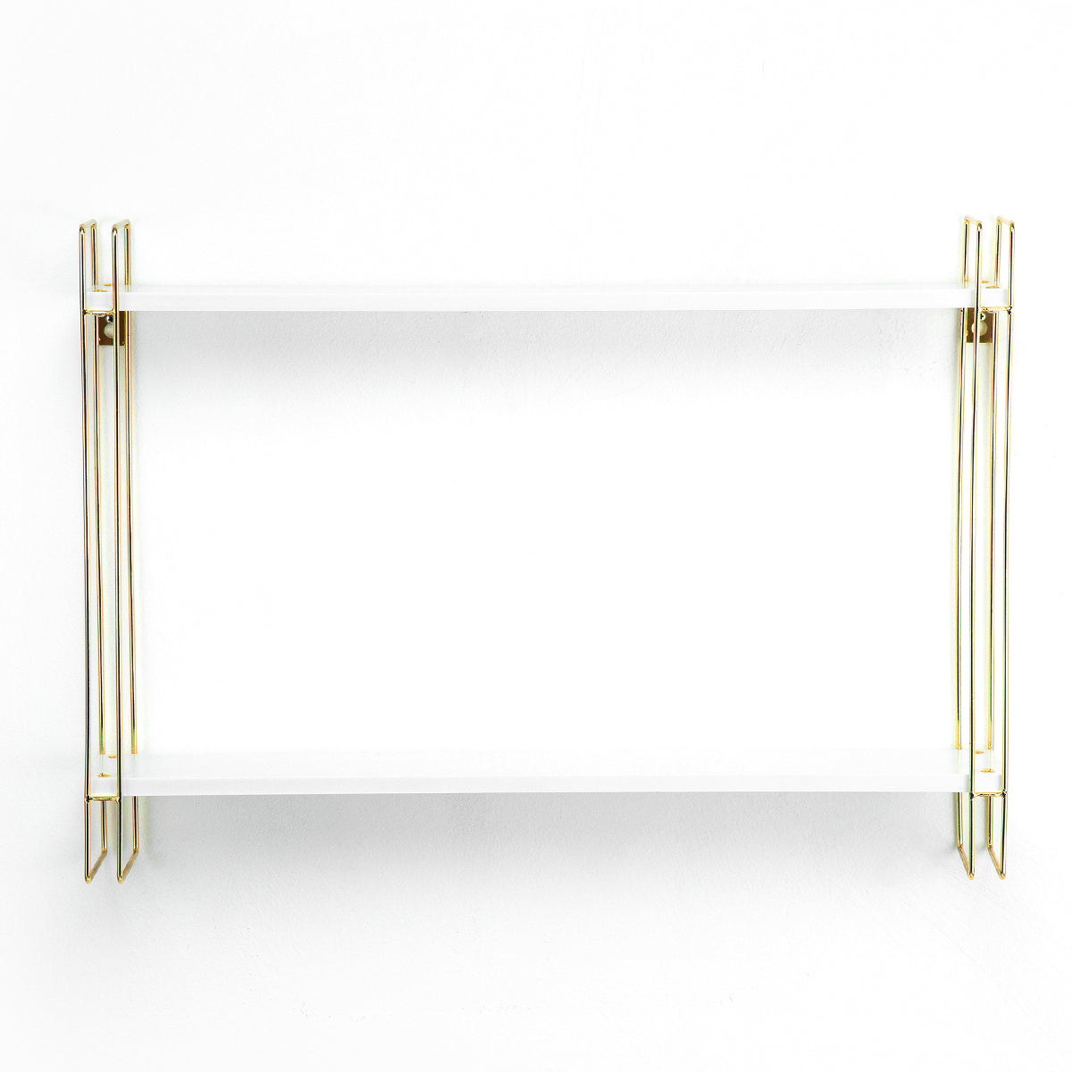Jackcube Design Living Room Mensola Parete 2 Piani Bianco Oro 61 cm