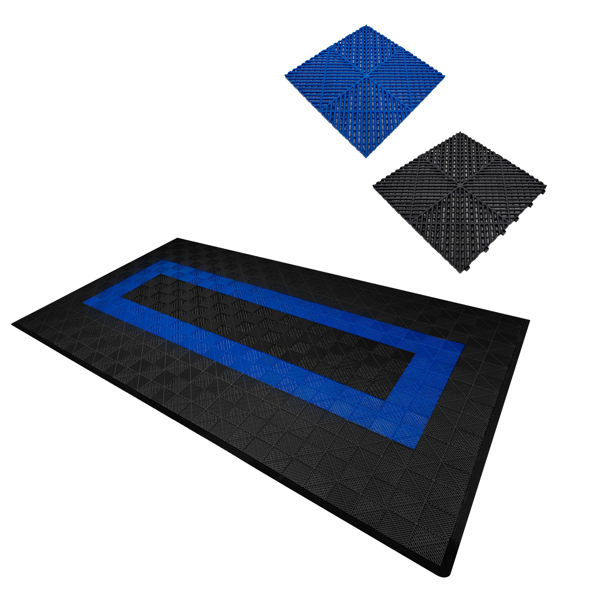 Q-Rax Piastrelle Ventilate 3,2x6 m pavimento garage nero blu 120 pz