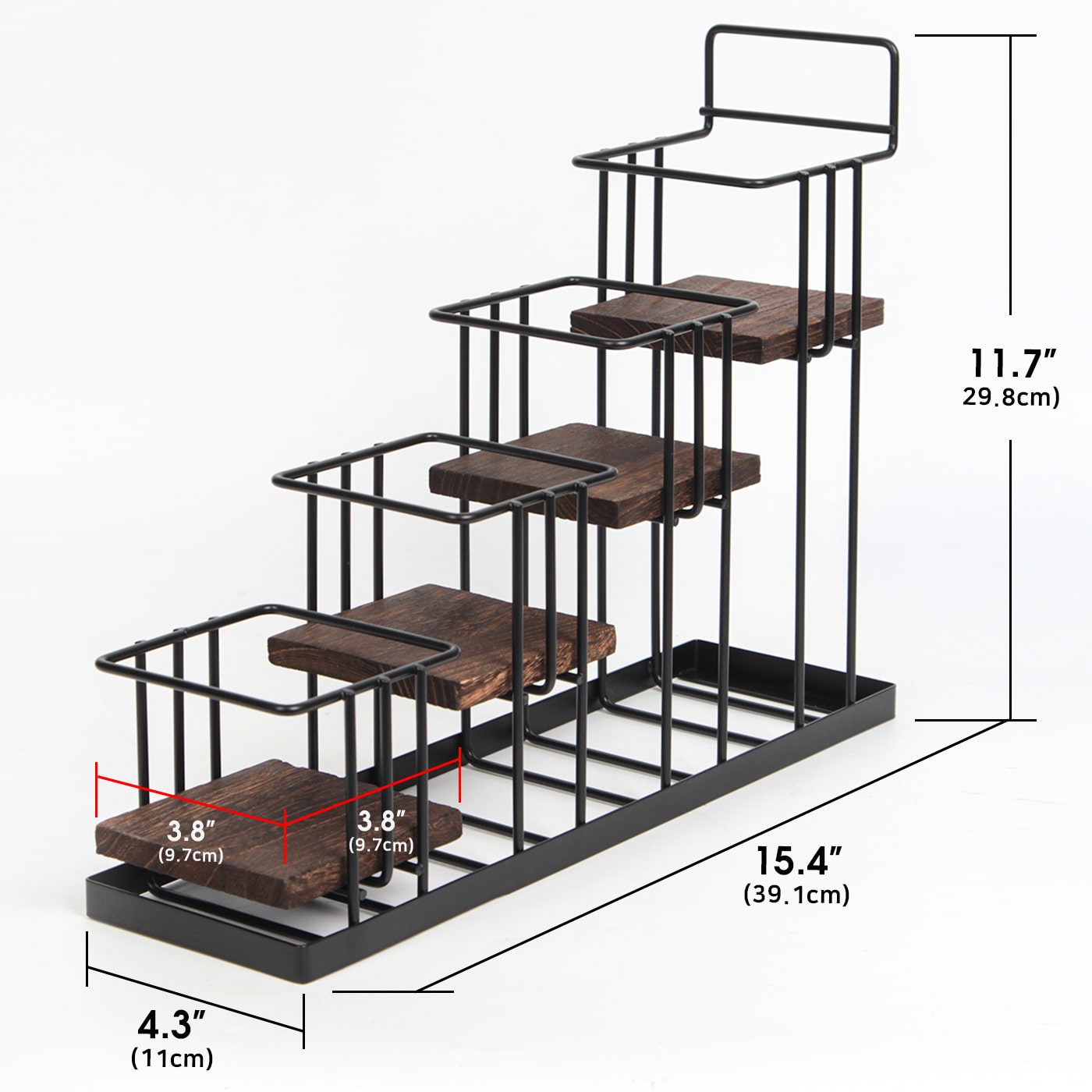 Jackcube Design Kitchen portabottiglie 4 livelli 4 bottiglie legno