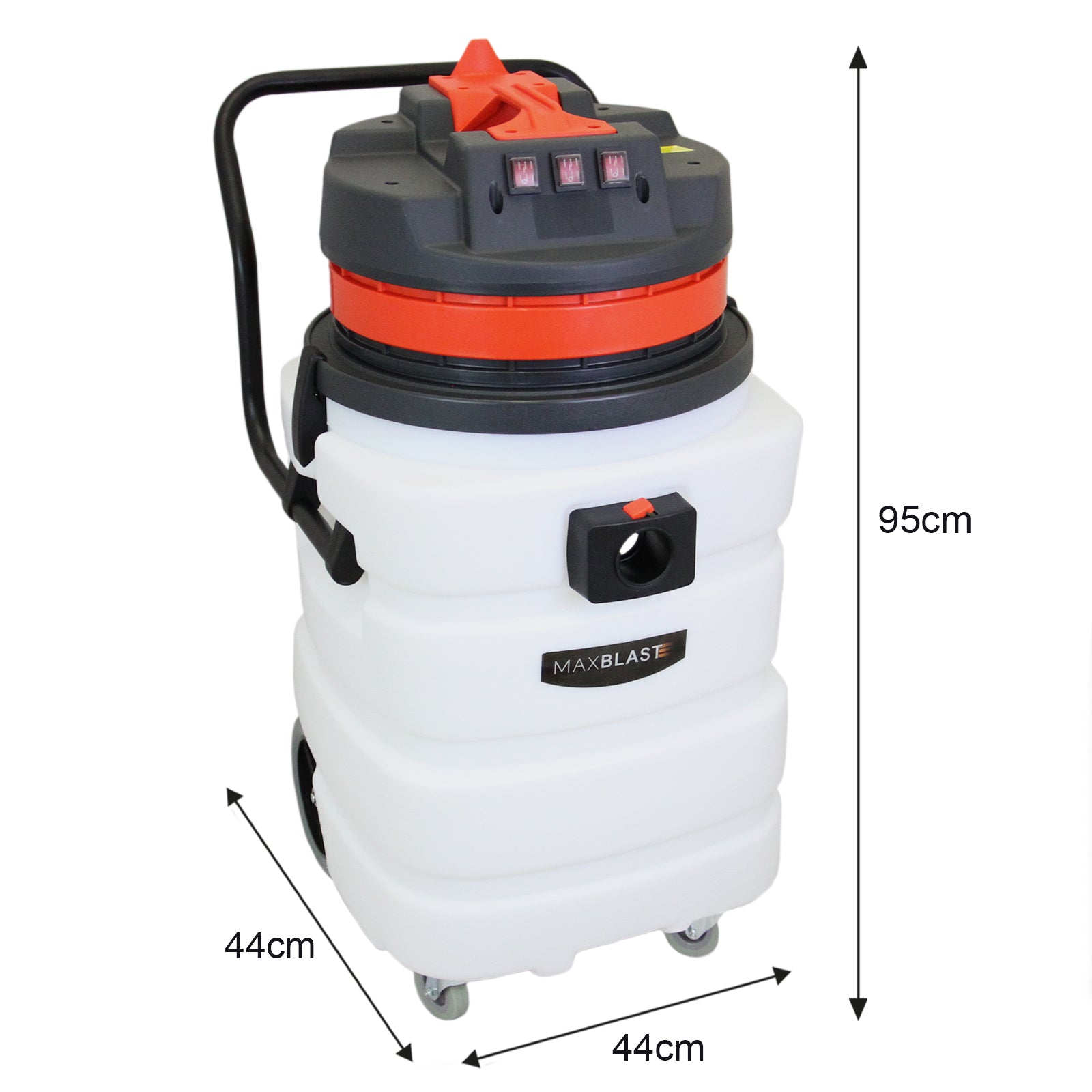 Q-Rax Aspiratore Umido Secco 90L 3000W Bidone con Aste 7,2m