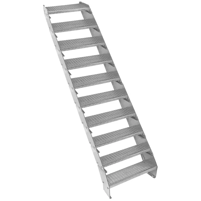 Q-Rax Commercio Scala Zincata 10 Elementi Larghezza 600mm