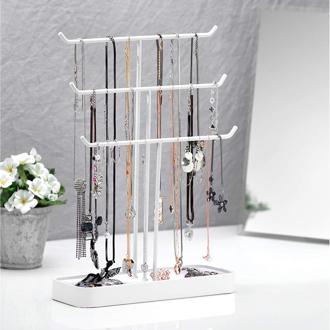 Jackcube Design Makeup Jewelry Stand 3 Livelli Bianco Vassoio