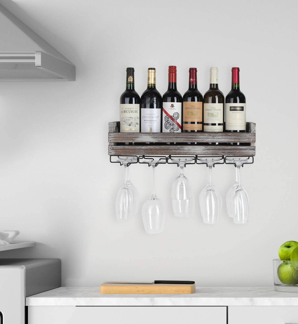 Jackcube Design Kitchen Portabottiglie Parete Legno 6 Bottiglie
