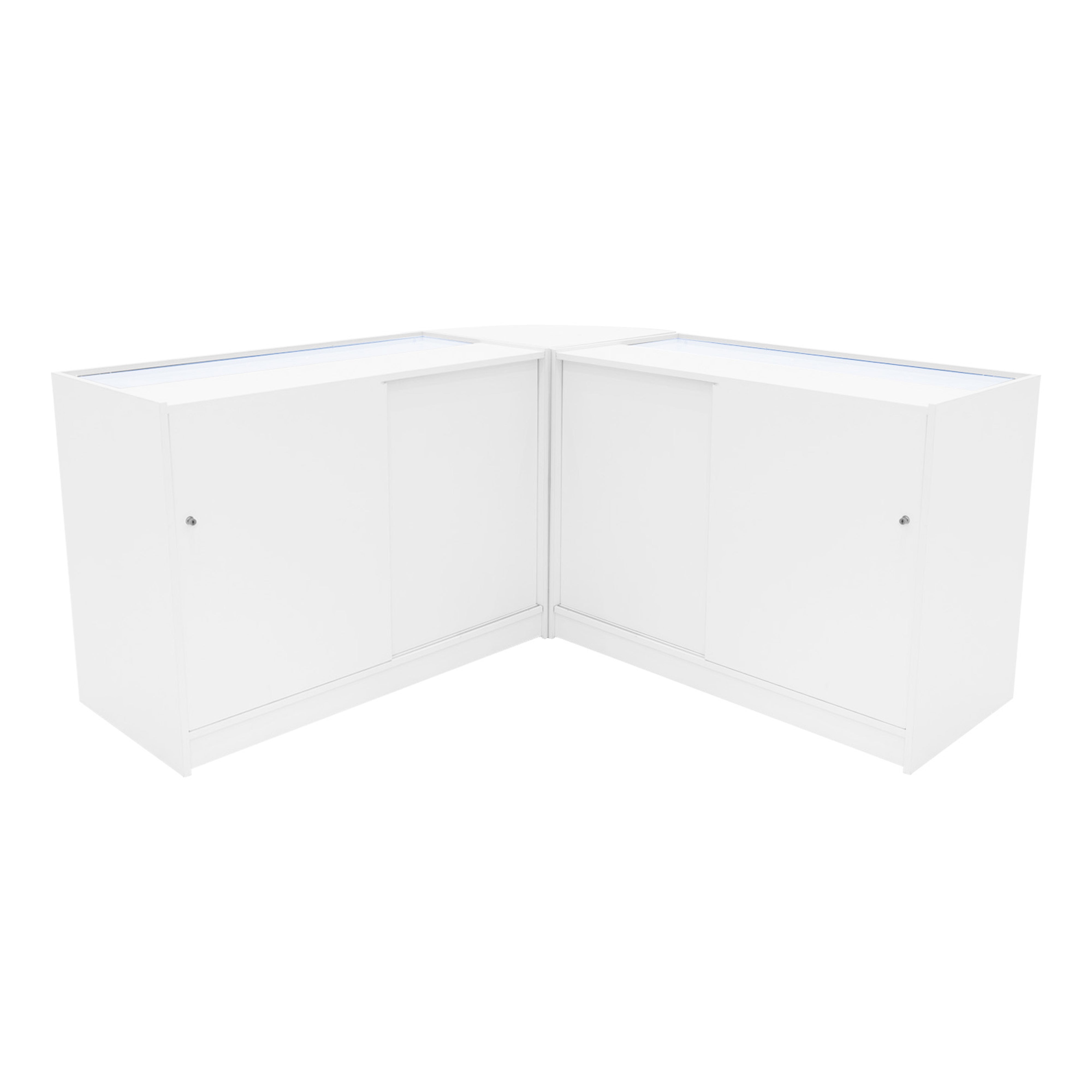 Q-Rax Selene C1200x2 CM60 Bancone Negozio Bianco LED