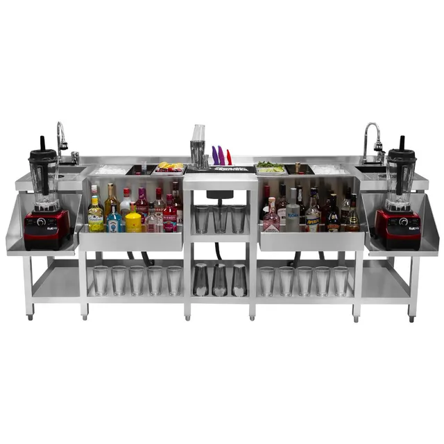 Q-Rax Twin Cocktail stazione bar inox compatta doppia