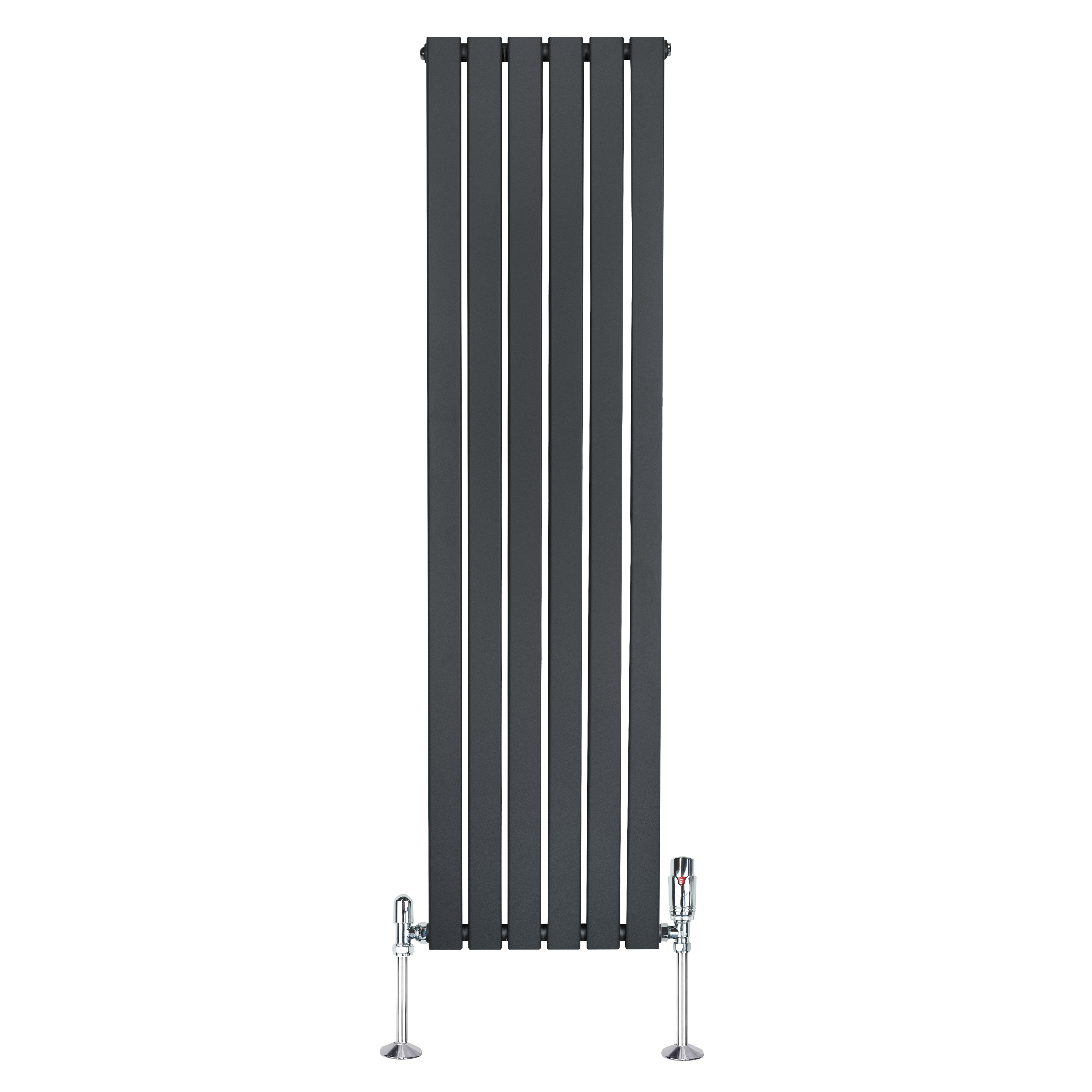 Q-Rax Radiatore Verticale 1600x420 Antracite con Valvole