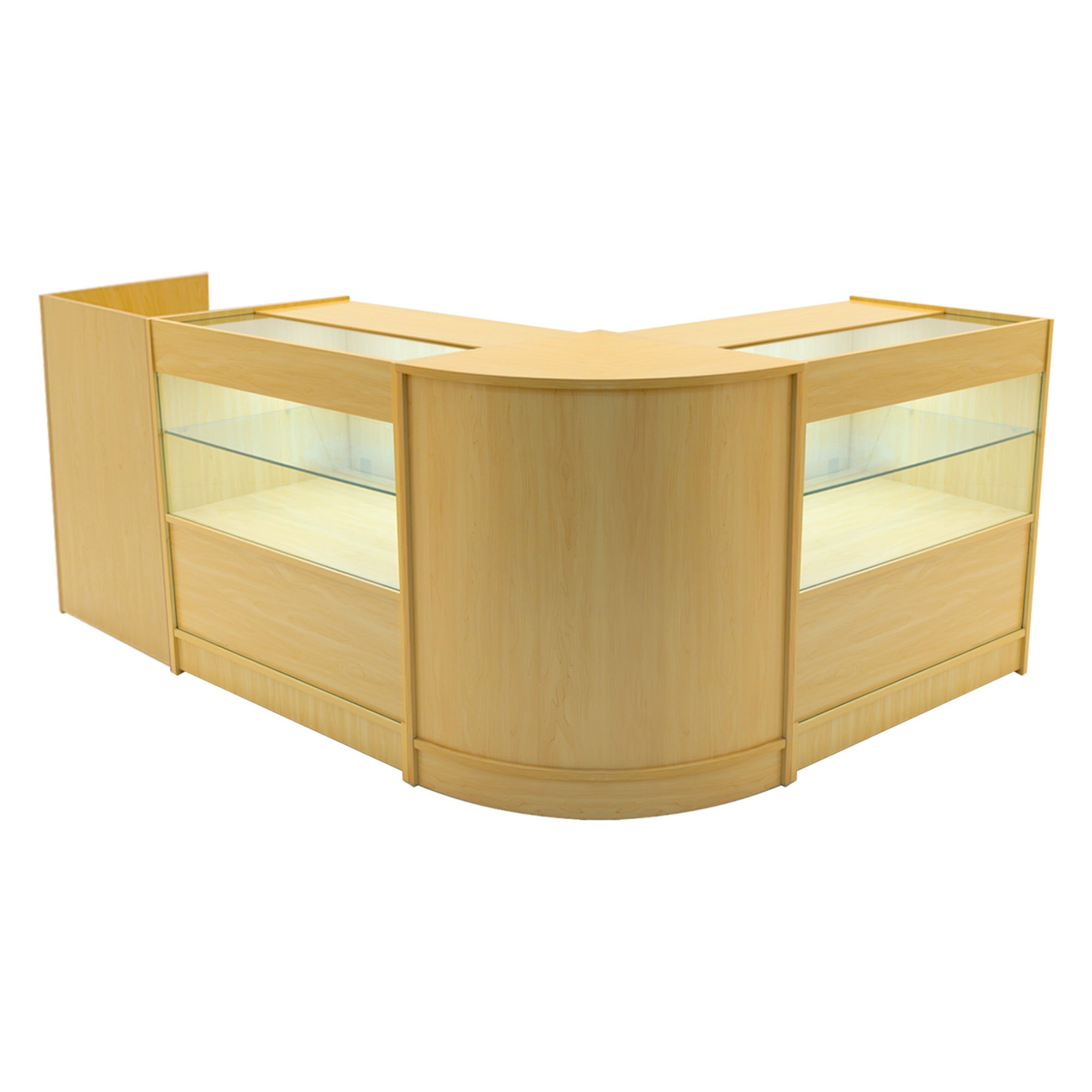 Q-Rax Phoenix Set Banconi Negozio LED Acero con Vetrina C900