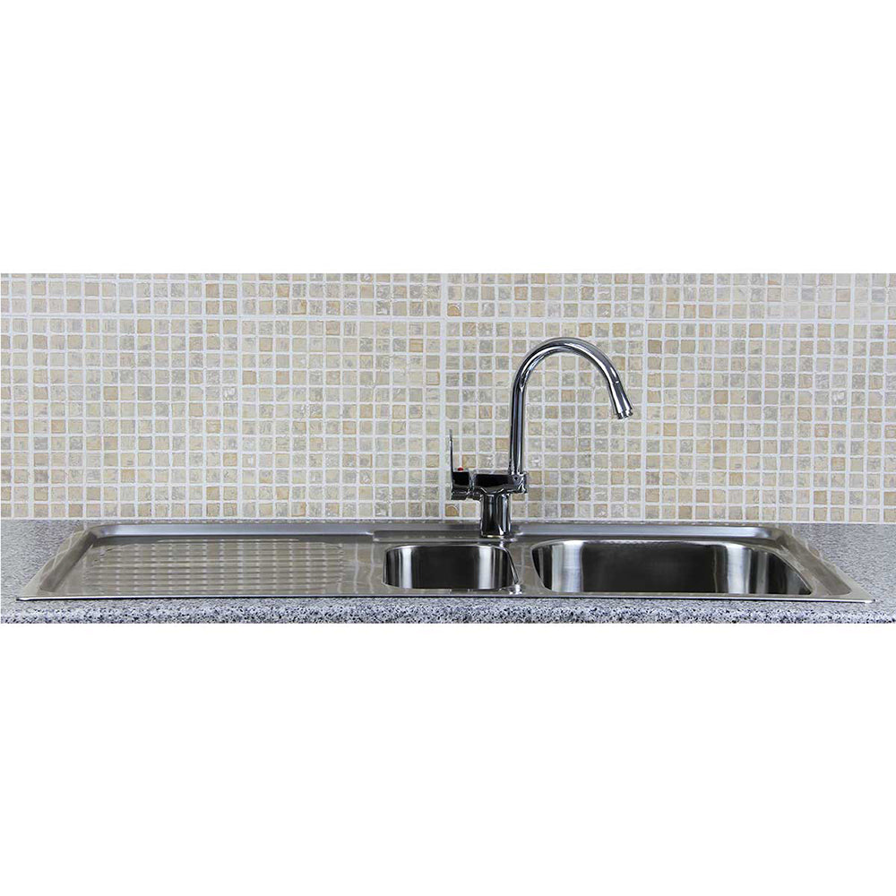 Q-Rax Lavandino Cucina Acciaio 105x50 con Rubinetto Reversibile