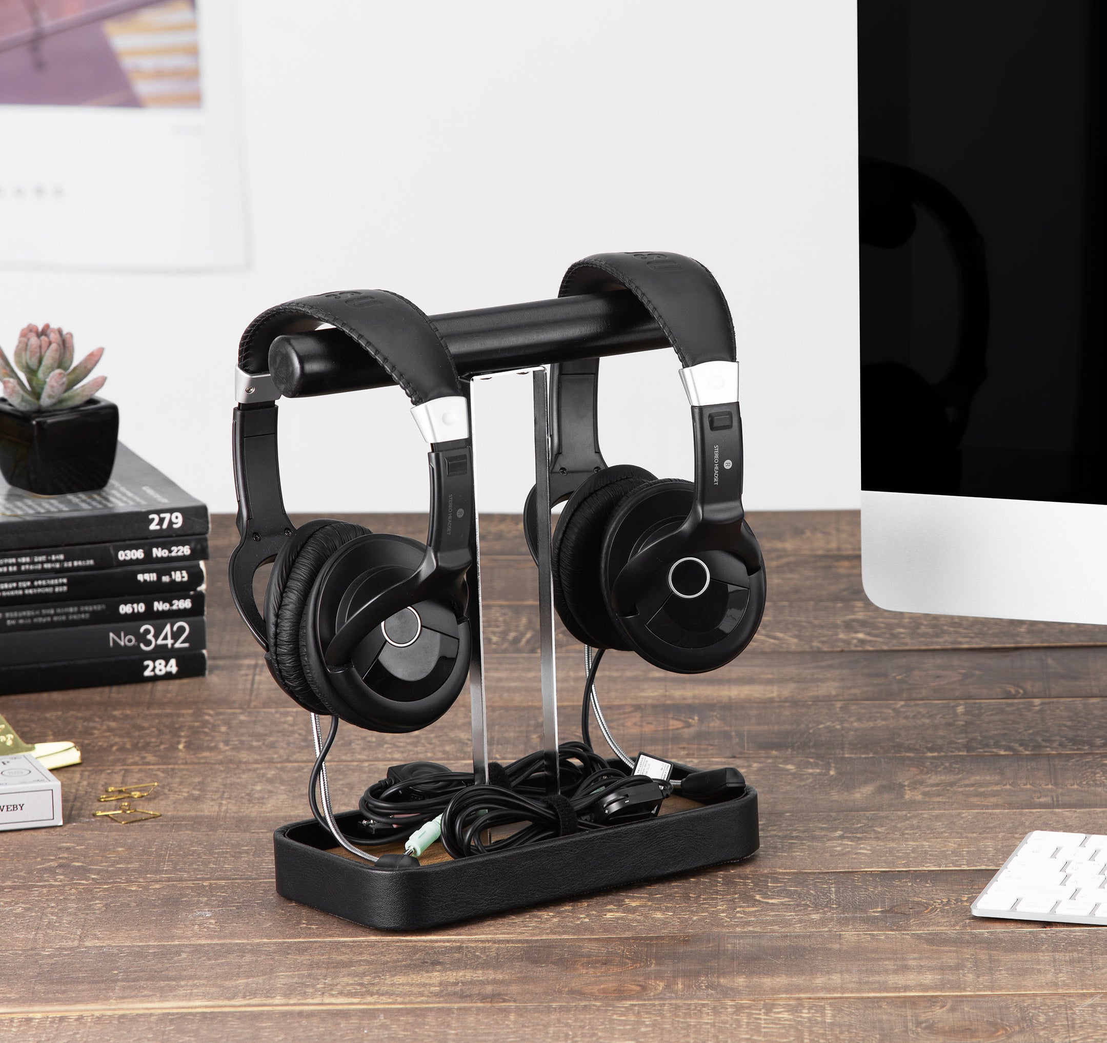 Jackcube Design Home Office Stand Cuffie Doppio Nero