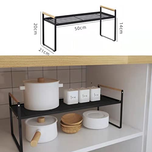 HGYZE Mensole Impilabili Cucina 51x21x20 cm nero metallo