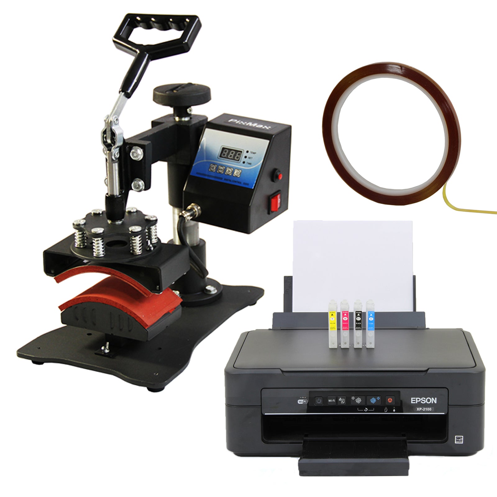 Q-Rax Pressa Cappellini + Epson kit sublimazione 13,5x9cm 300W